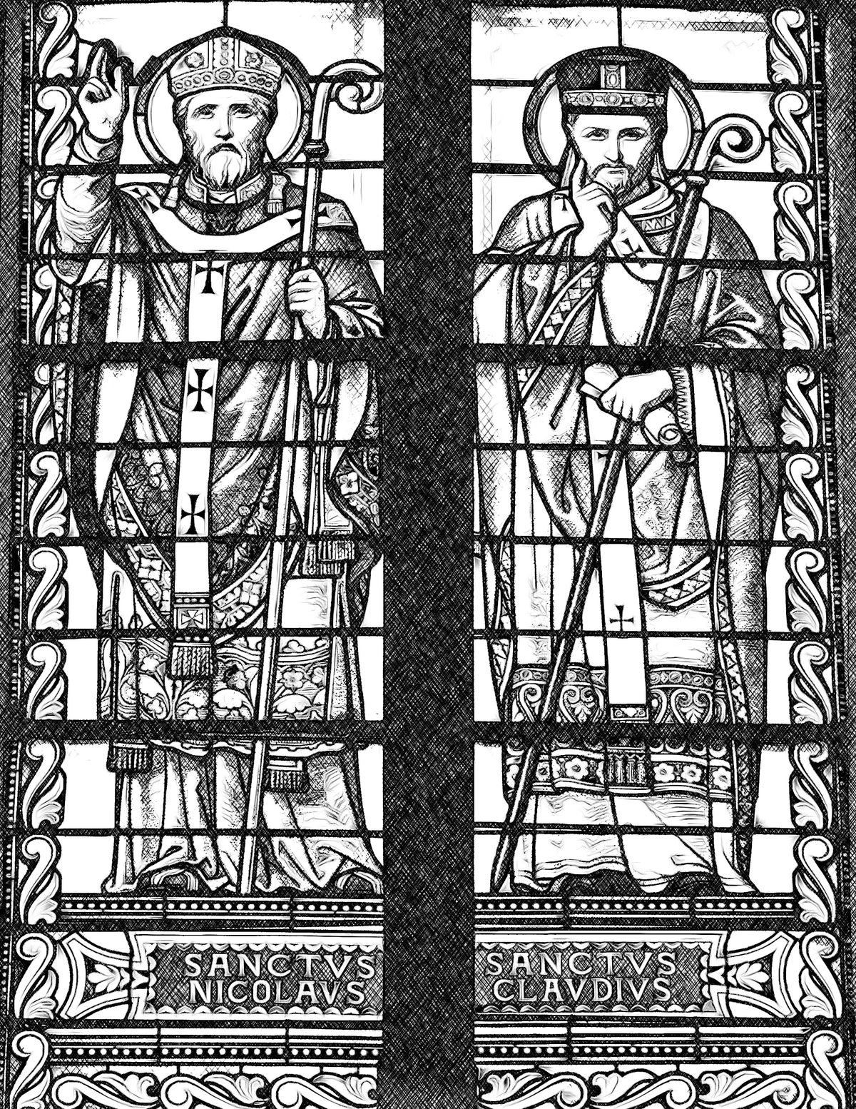 Saints Nicholas and Claudius - Catholic Coloring Page