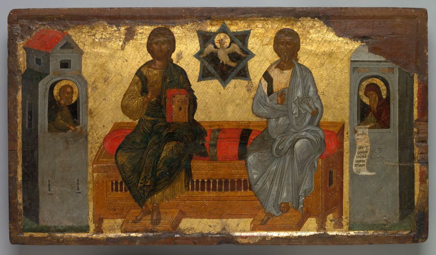 Icon of the New Testament Trinity (1450, Byzantium, Constantinople) - Public Domain Byzantine Icon