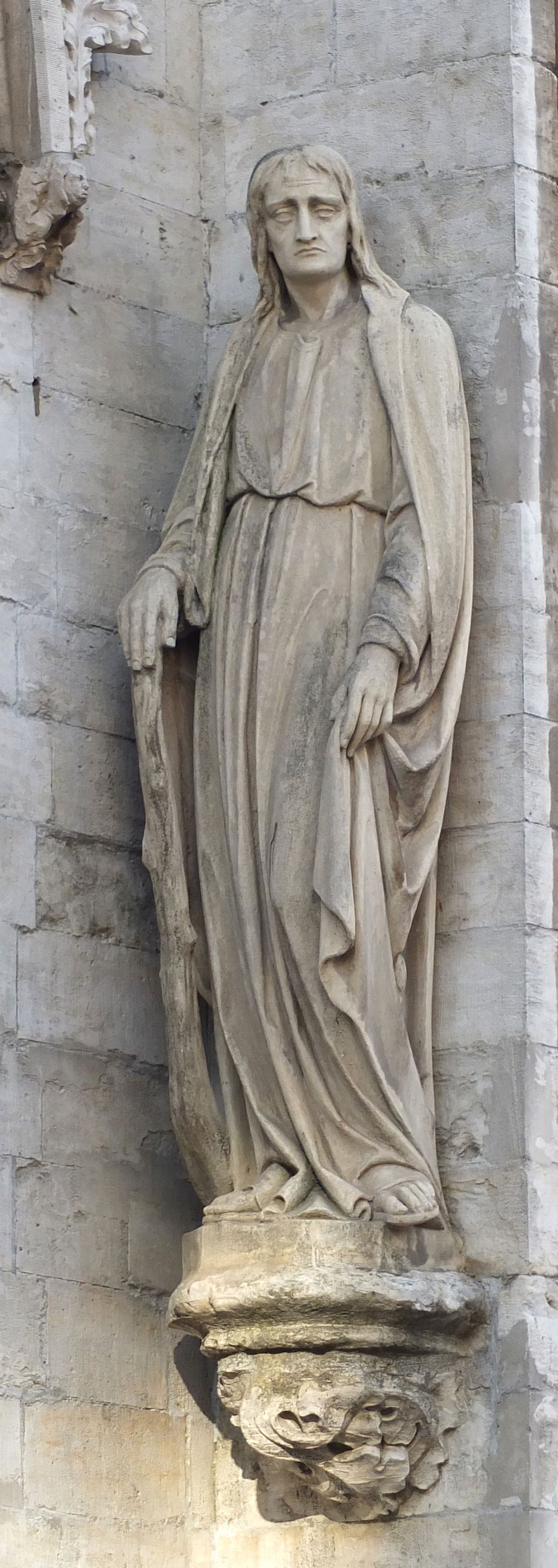 Statue of the Apostle James the Less on the facade of St George's Church in Antwerp (2015) by Ad Meskens - Catholic Stock Photo