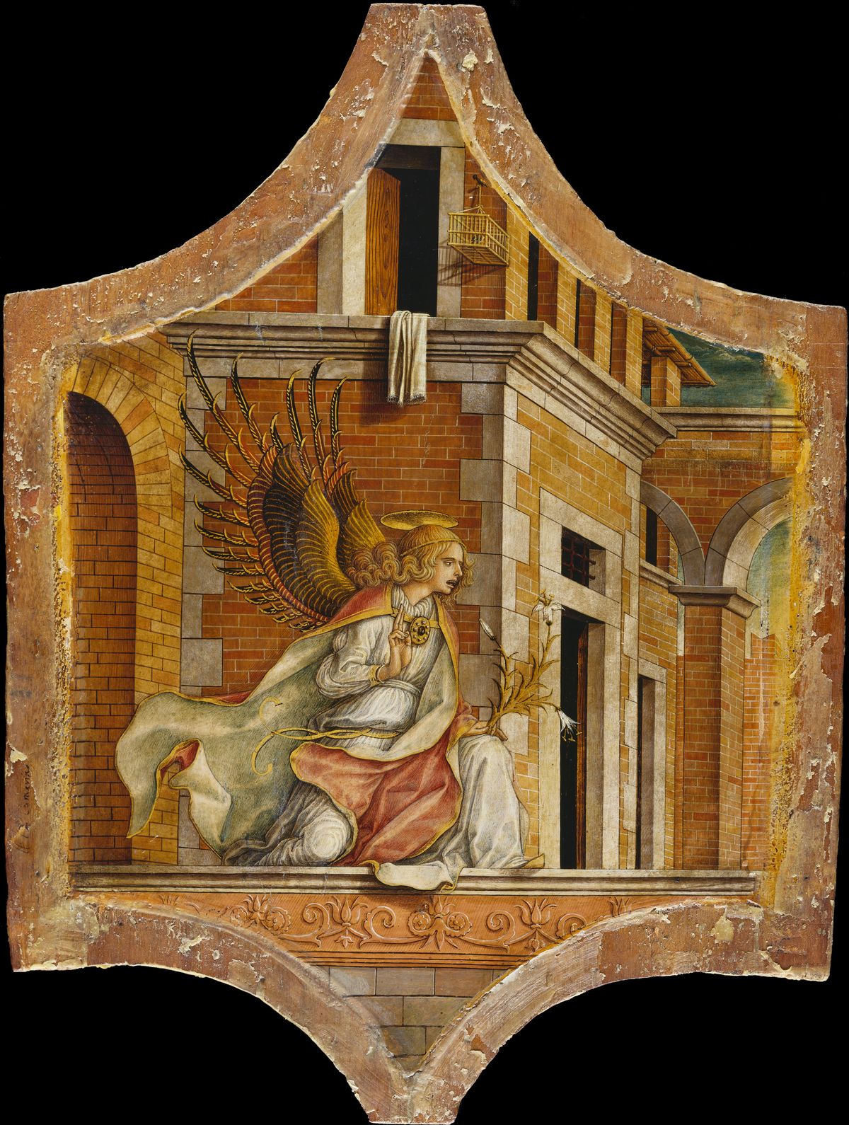 The Angel of the Annunciation (1482) by Carlo Crivelli - Public Domain Catholic Painting