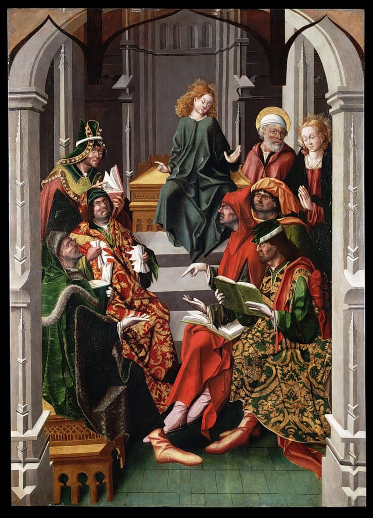Christ Among the Doctors (1480-1493) by Maestro Bartolomé - Public Domain Catholic Painting