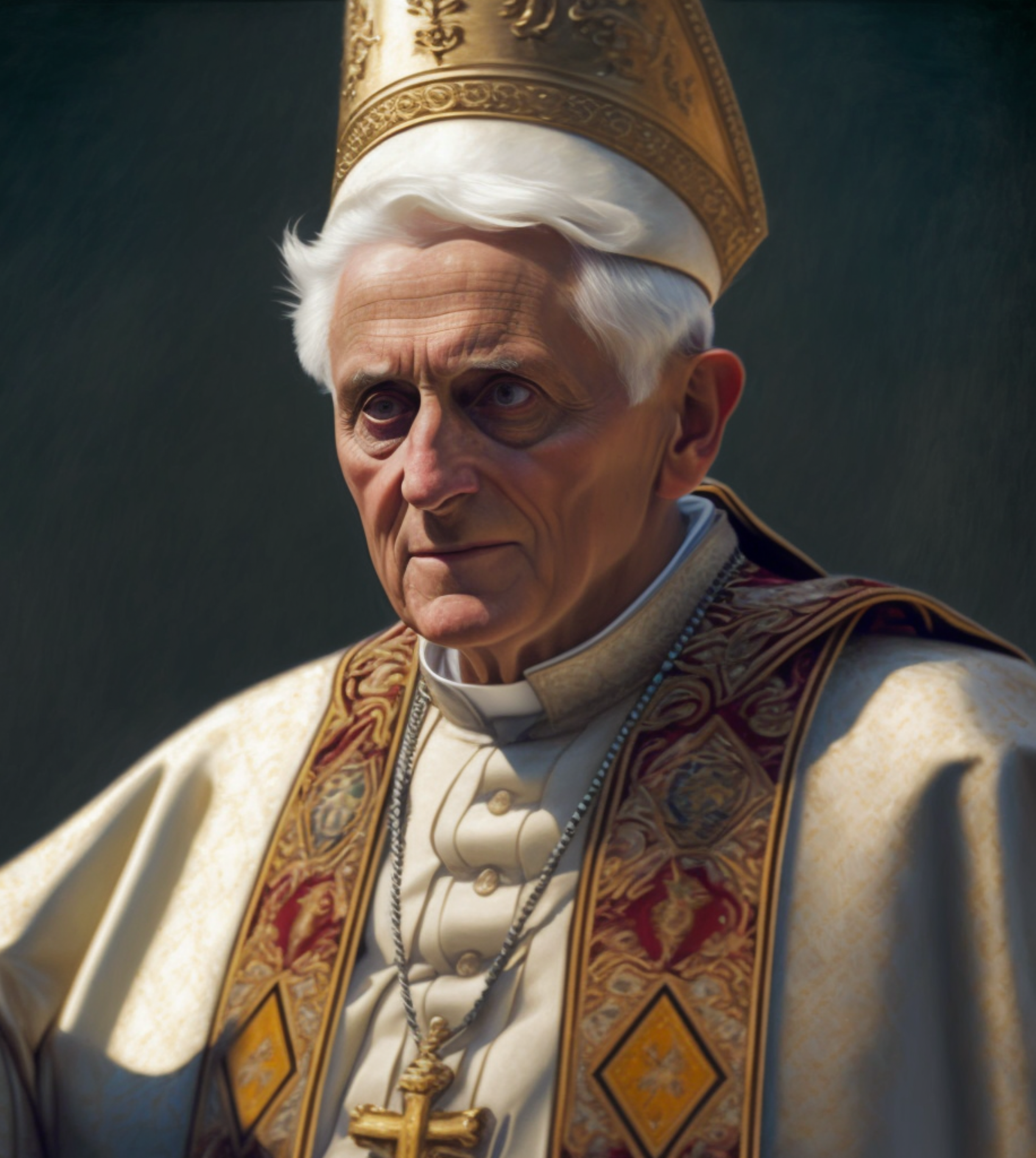 erklære overdrivelse Ruin Pope Benedict XVI (2022) - Public Domain Catholic Painting