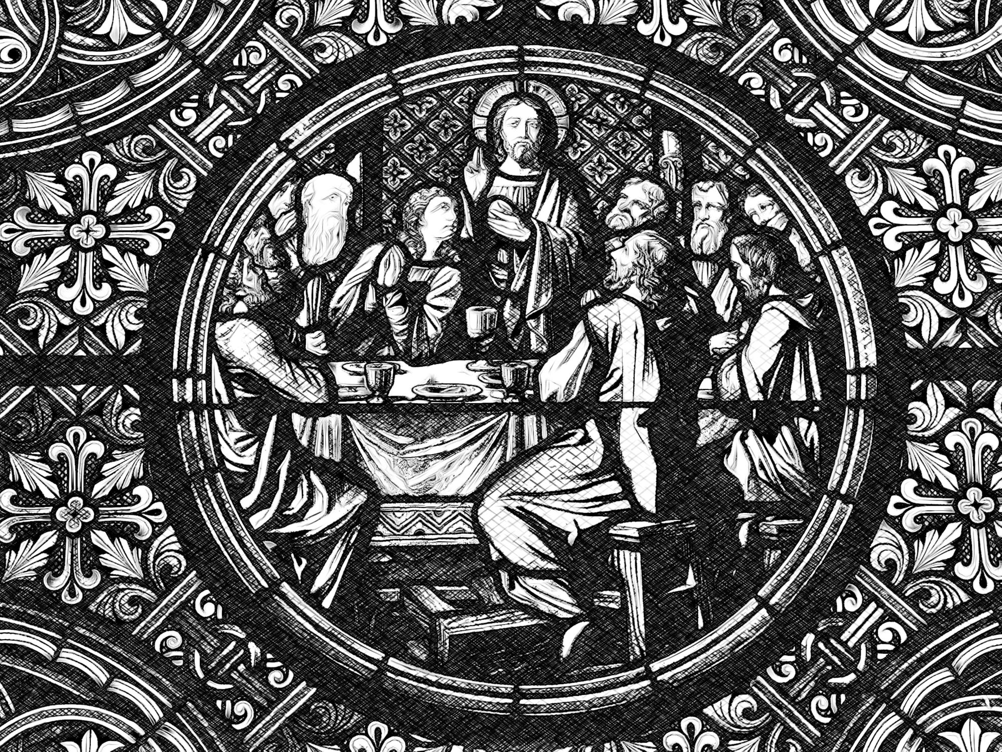 Last Supper Catholic Coloring Page