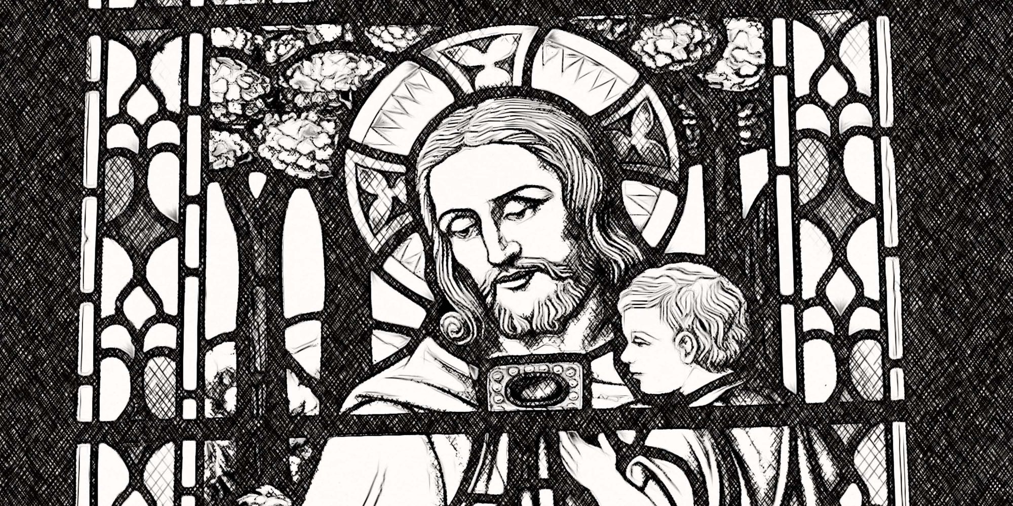 Jesus with Children free Coloring Page