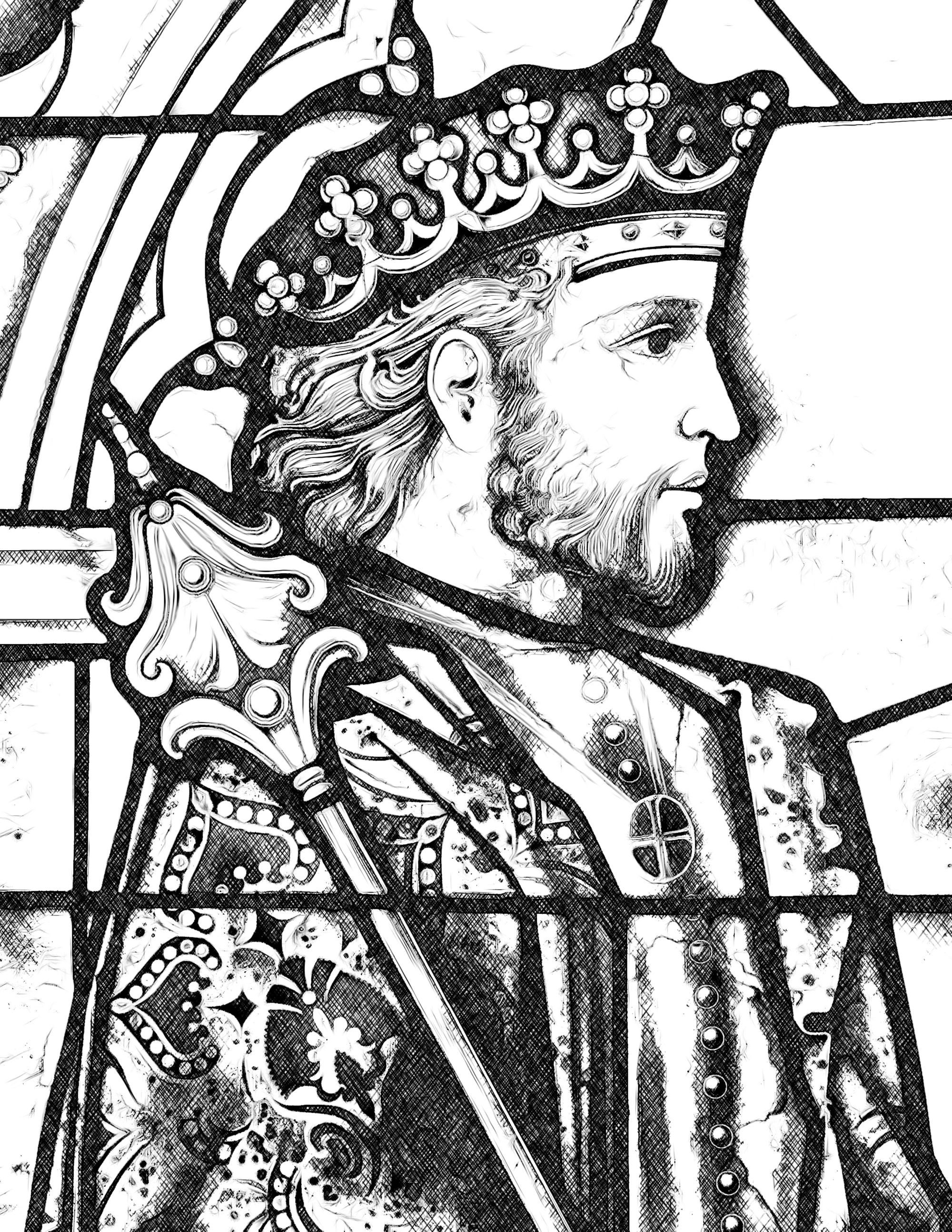 Stained Glass - Saint Louis, King of France Stock Image - Image of