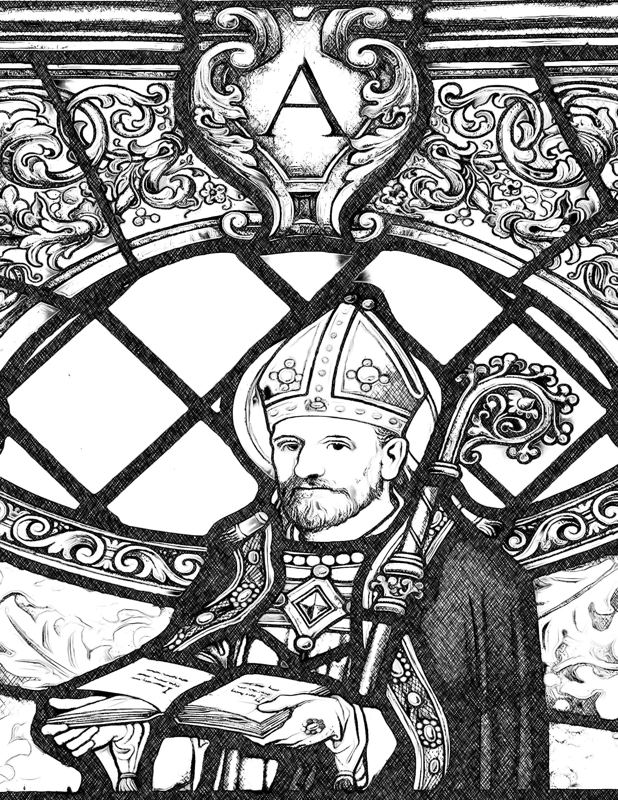 Saint Augustine Catholic Coloring Page