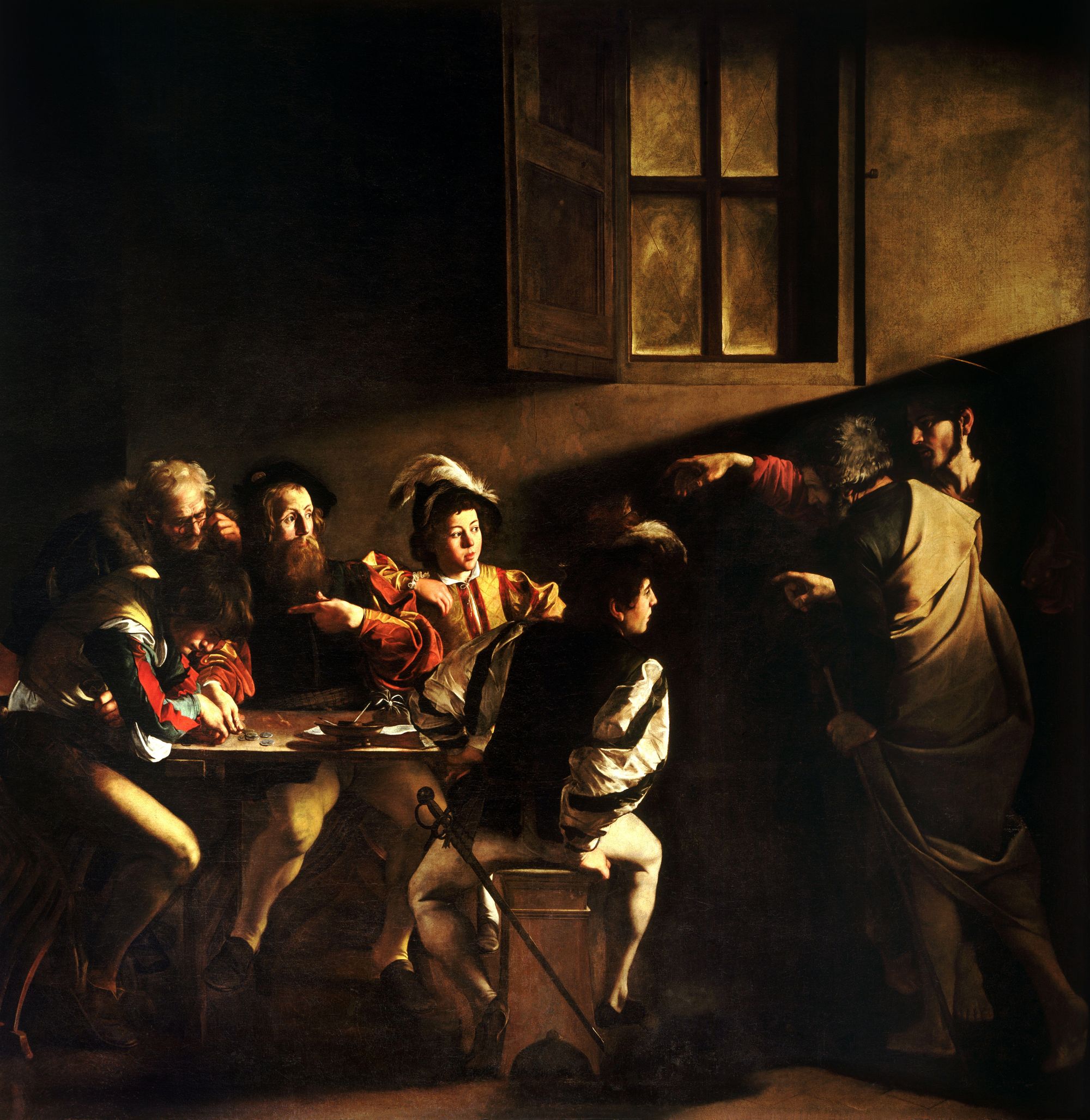 The Calling of Saint Matthew by Caravaggio (15991600) Public Domain