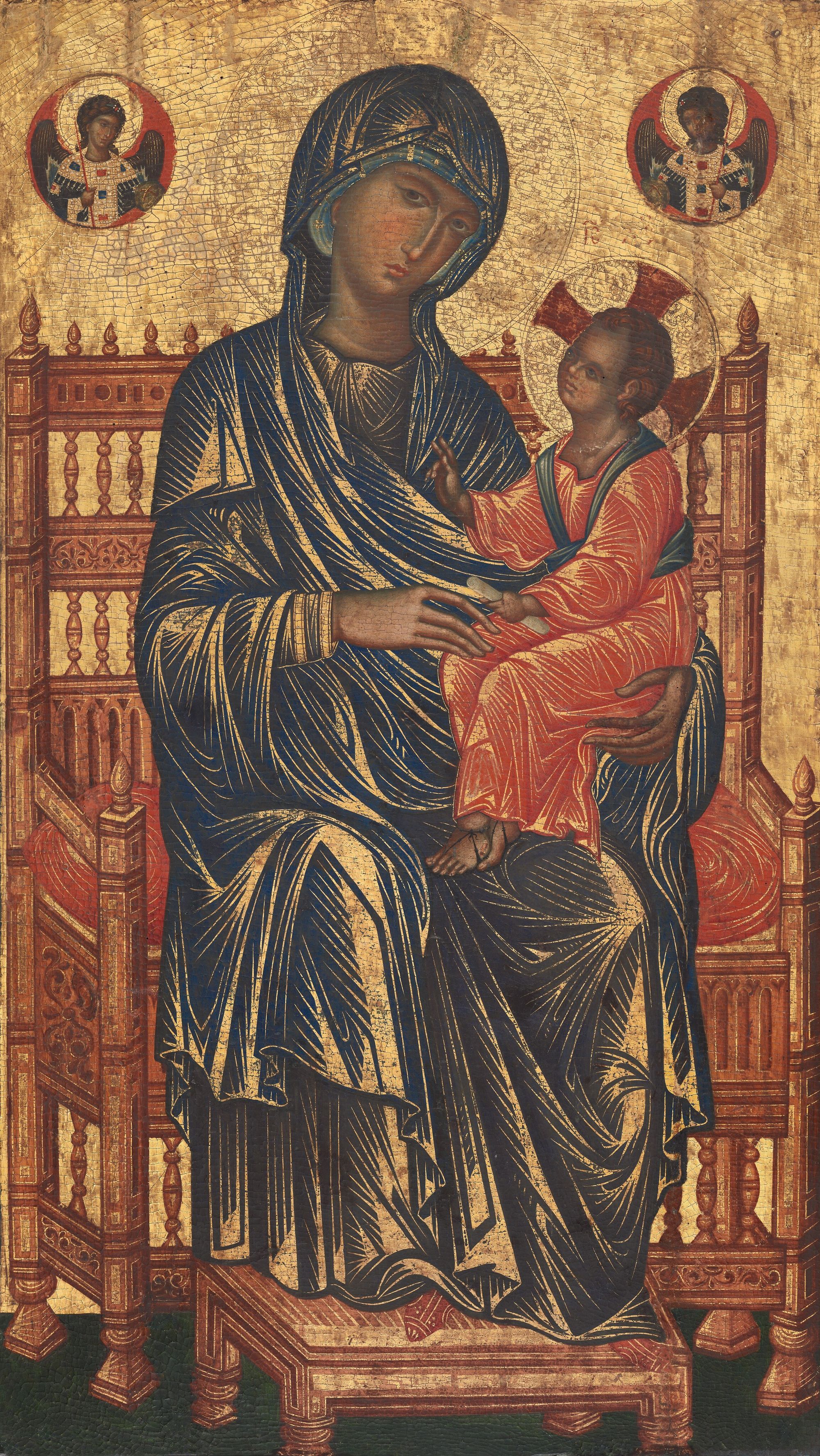 Enthroned Madonna and Child (1250/1275) - Public Domain Byzantine Icon