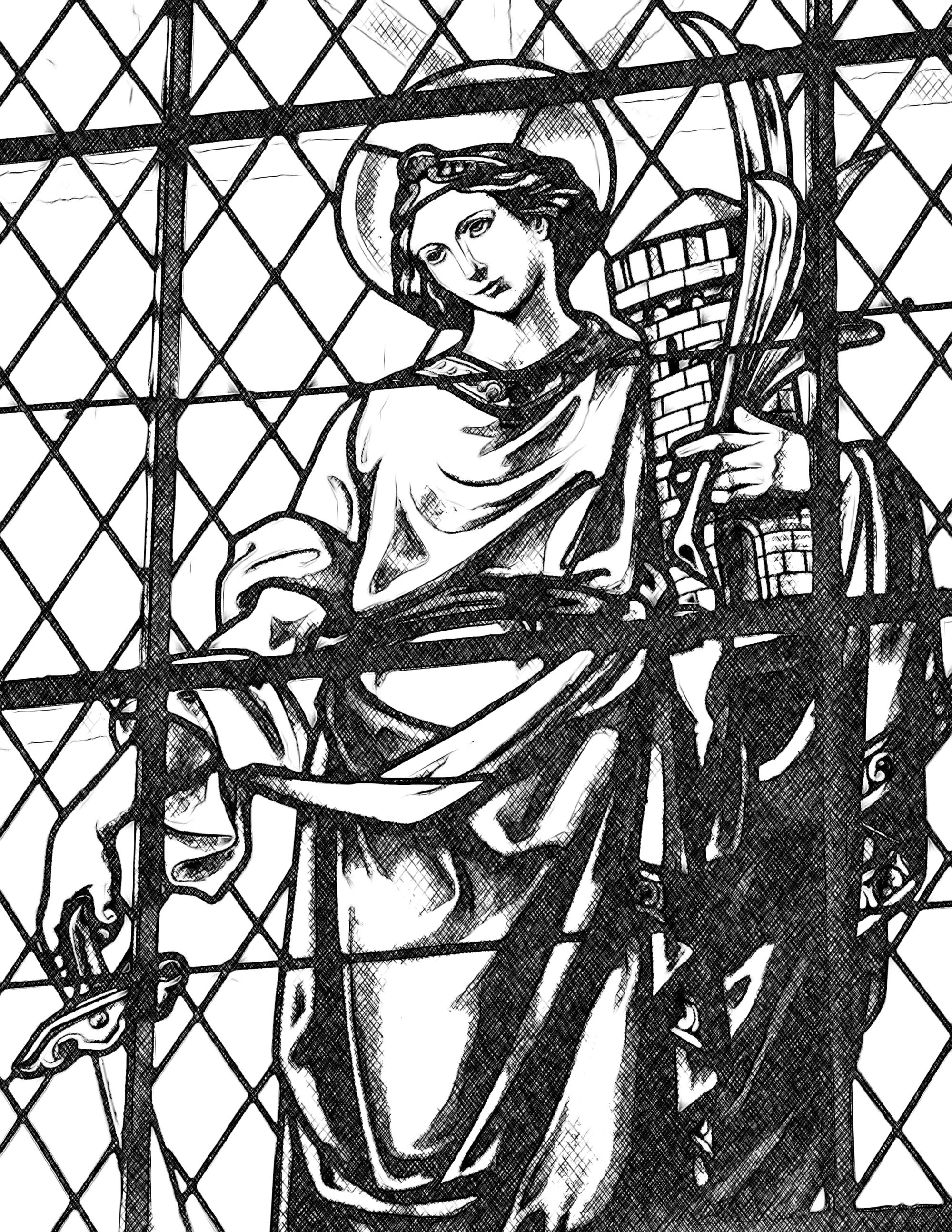 Saint Barbara - Catholic Coloring Page