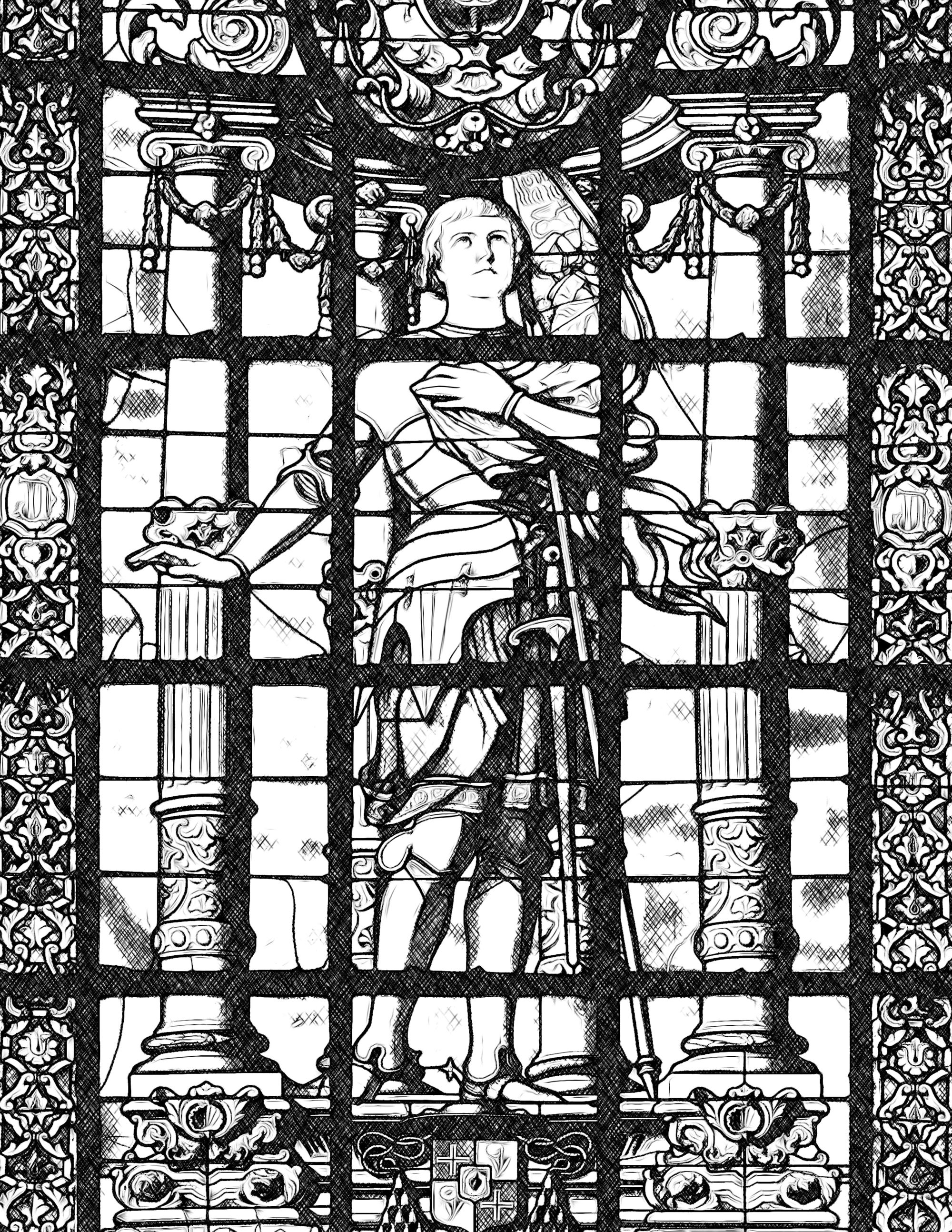 Saint Joan of Arc - Catholic Coloring Page