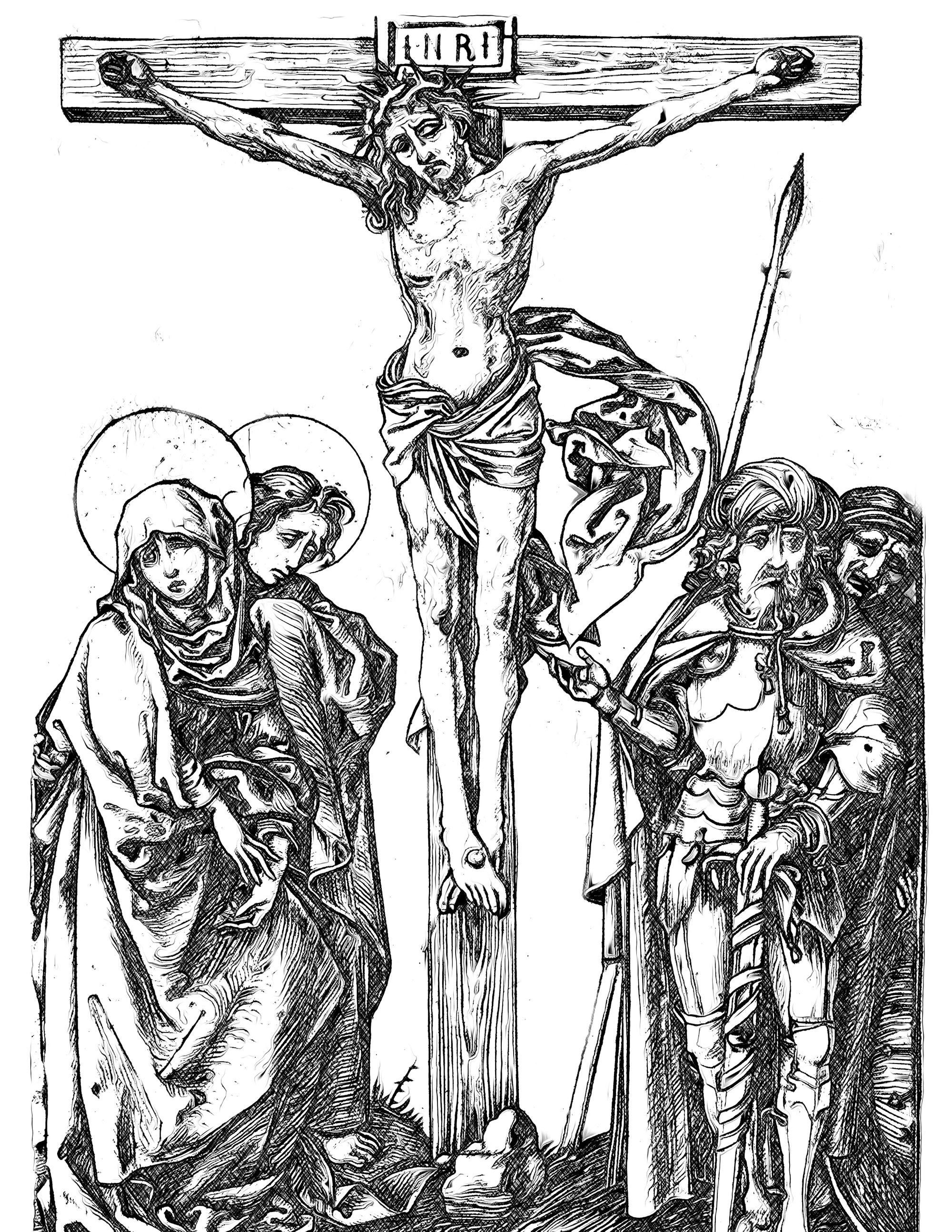 christ on the cross coloring pages