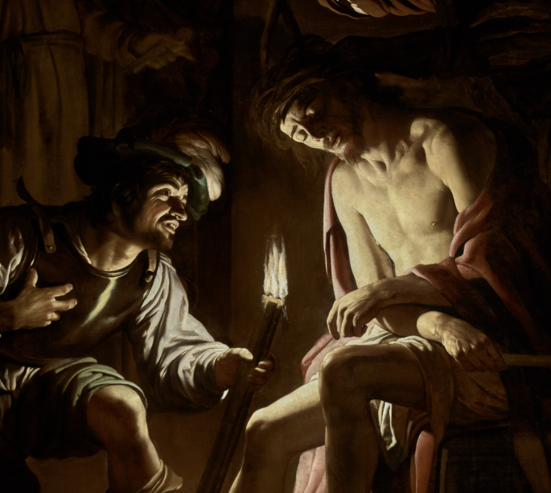 Christ Crowned with Thorns (about 1620) by Gerrit van Honthorst - Public Domain Bible Painting