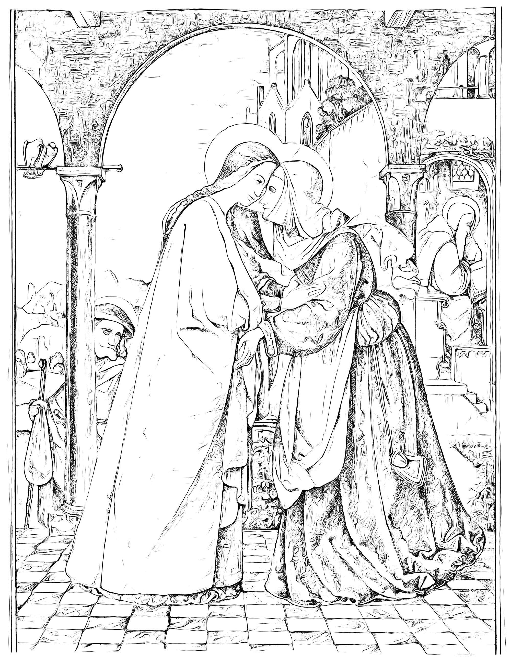 The Visitation Catholic Coloring Page