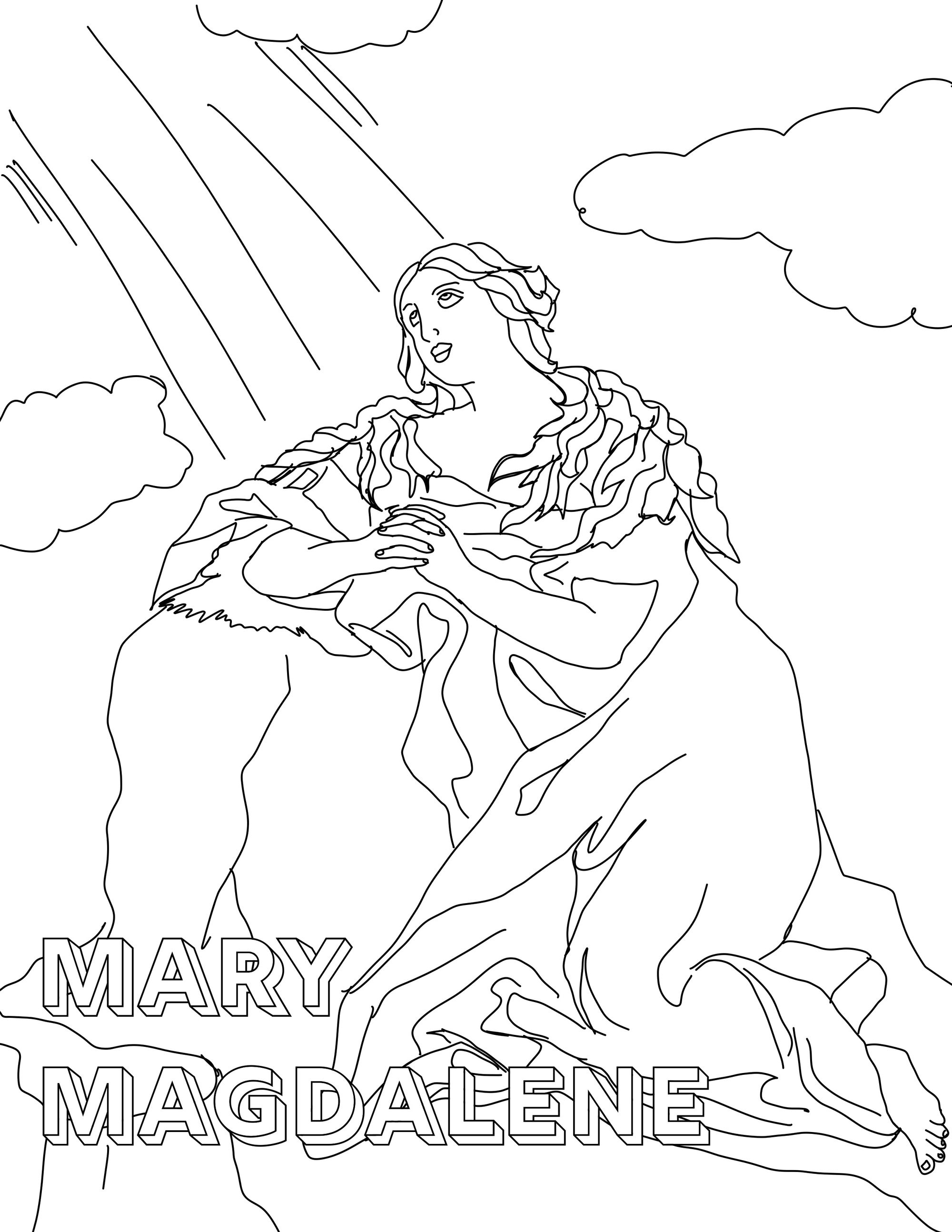 coloring pages of mary and jesus