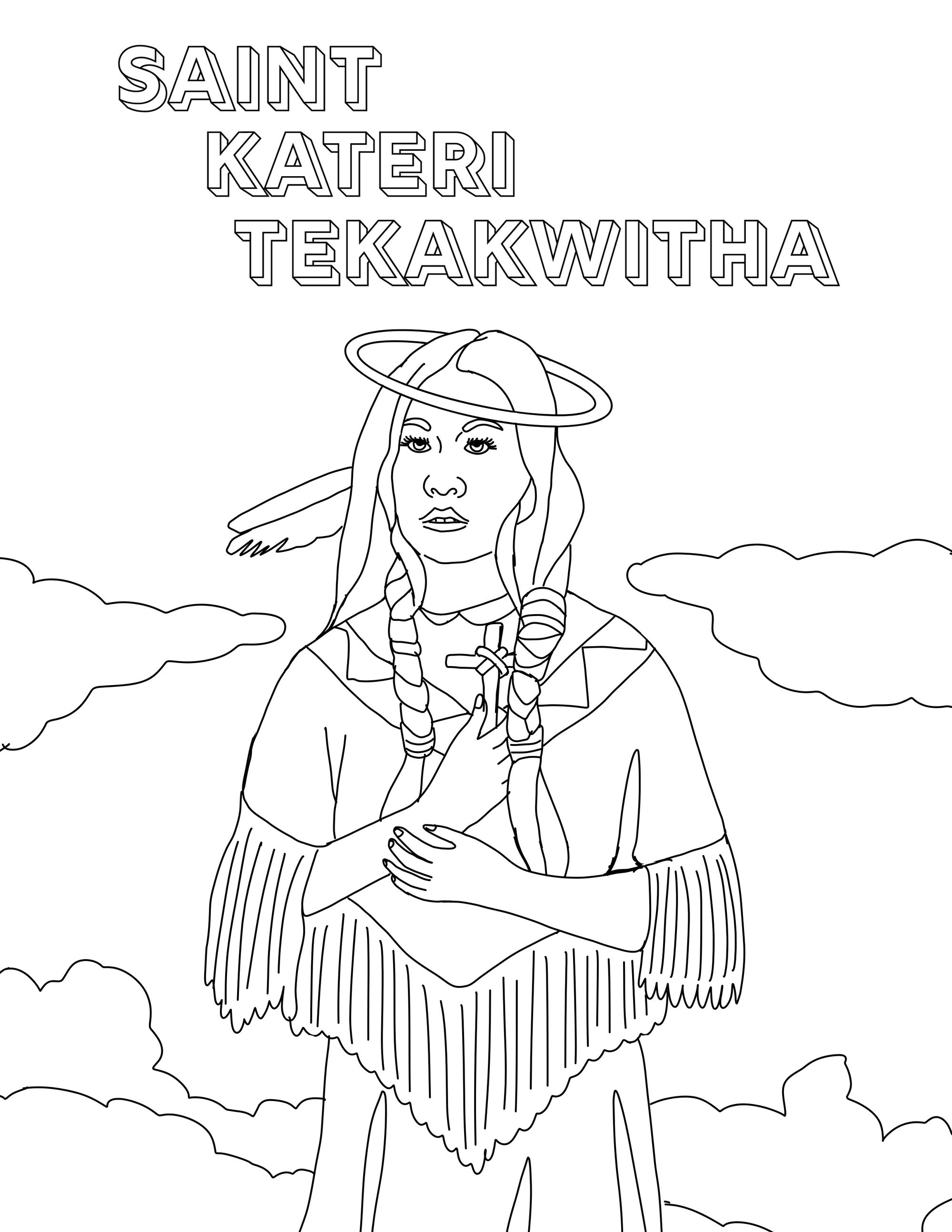 Coloring Page Kateri Tekakwitha Coloring Pages