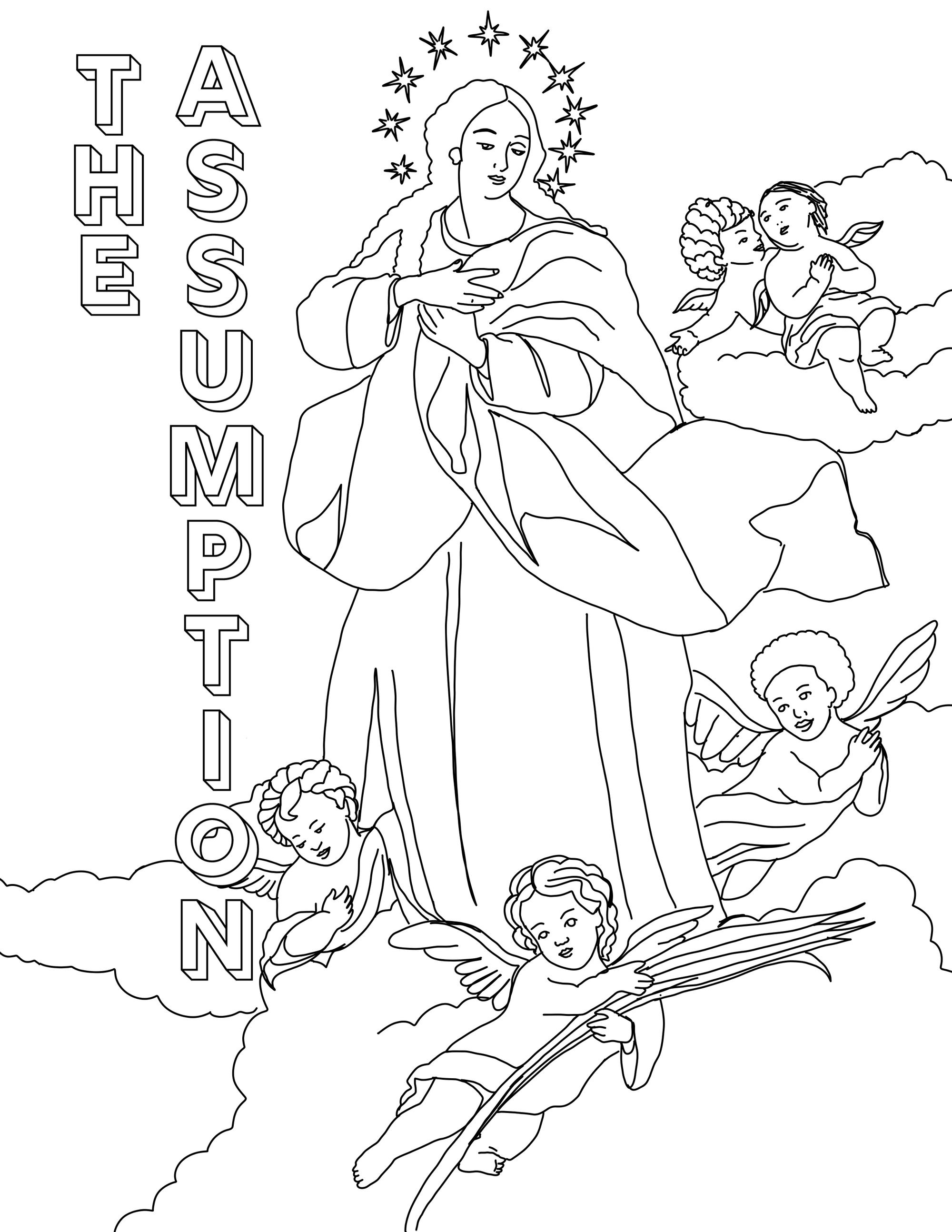 Assumption Of The Blessed Virgin Mary Coloring Page Assumption Of My Xxx Hot Girl