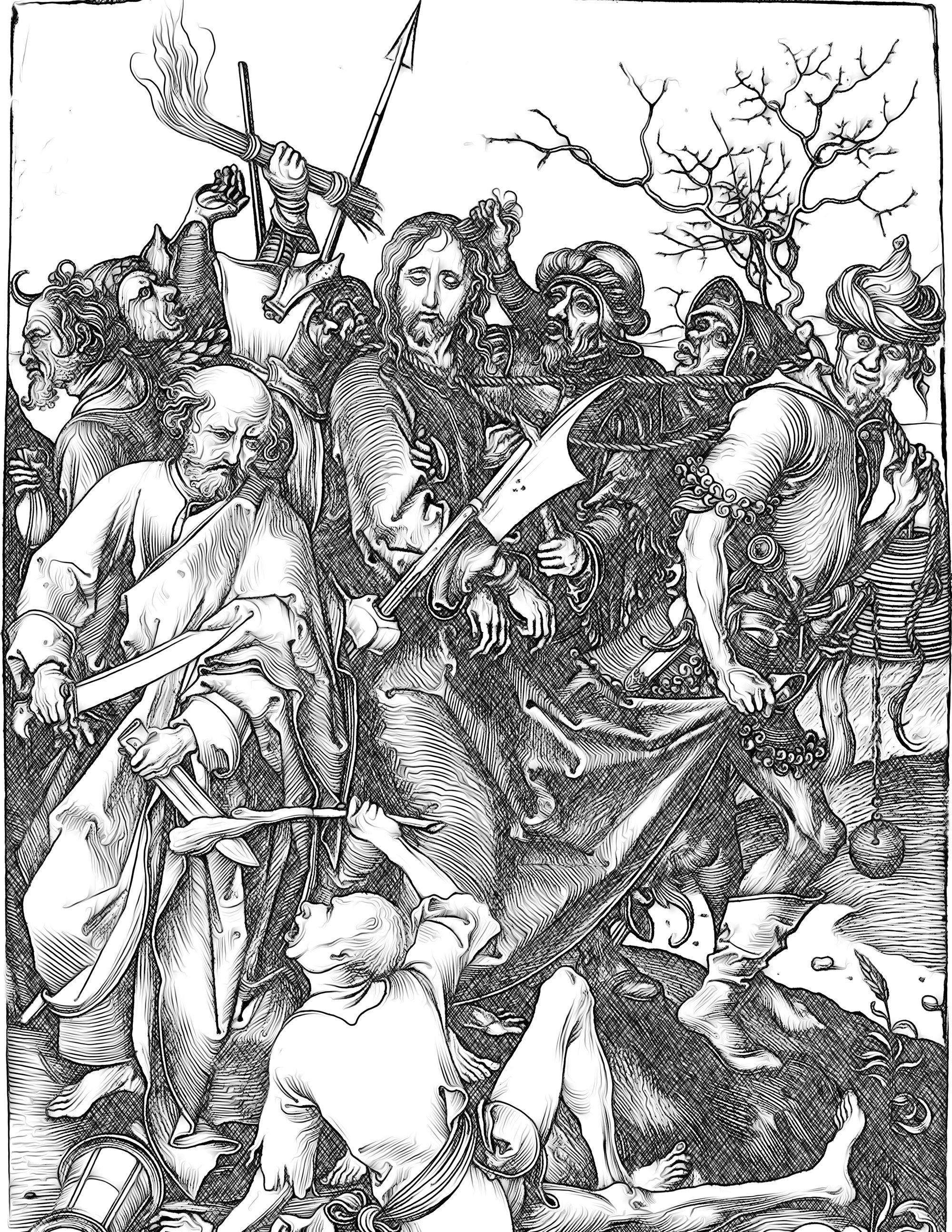 arrest and trial of jesus coloring pages
