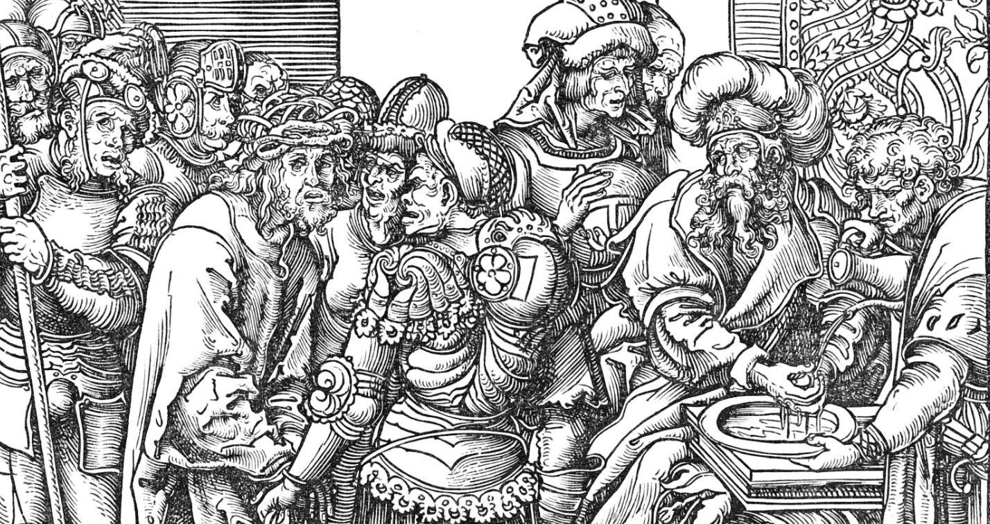Pilate Washing His Hands - Bible Coloring Page