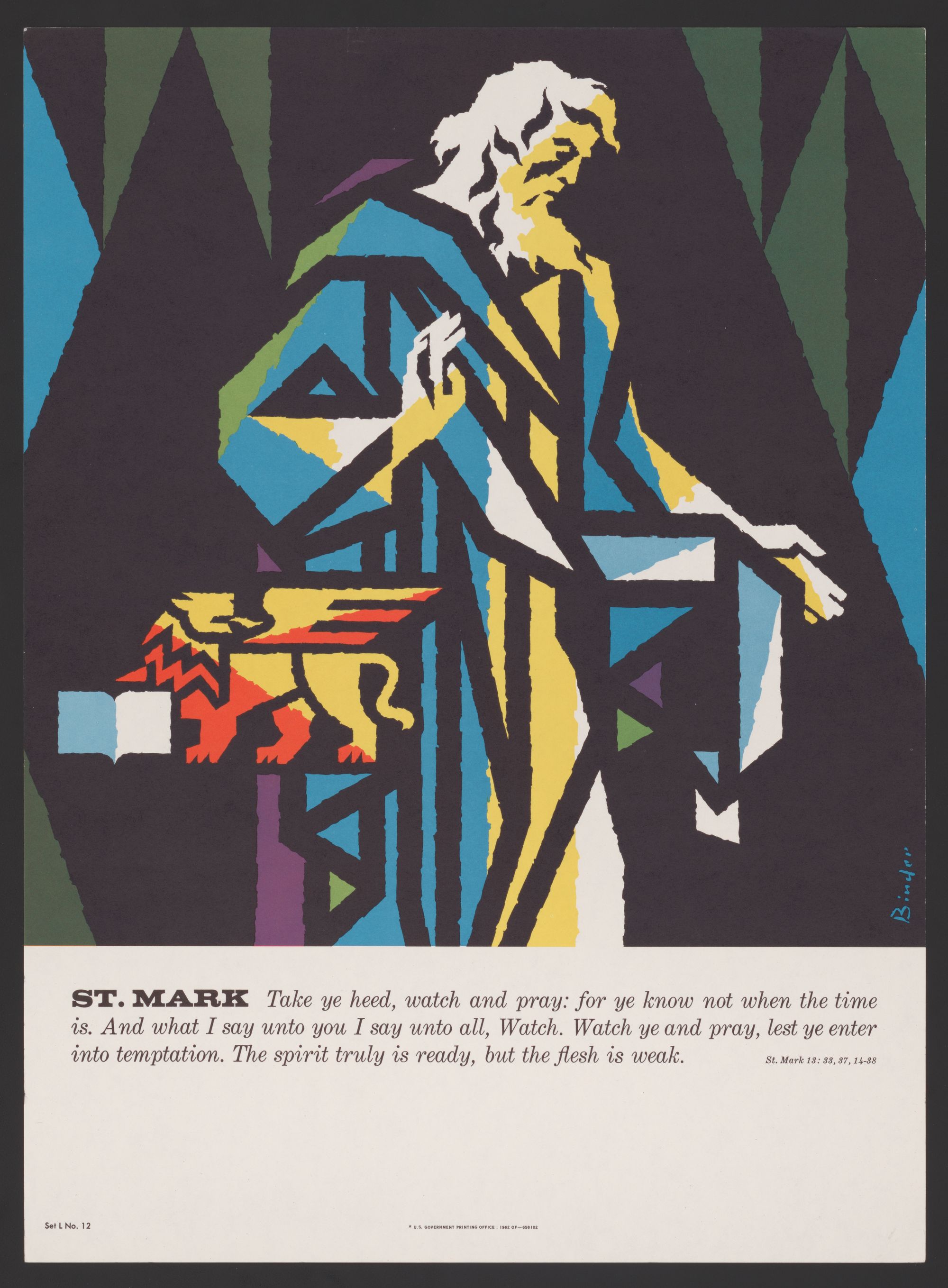 St. Mark (1962) by Joseph Binder - Public Domain Catholic Painting