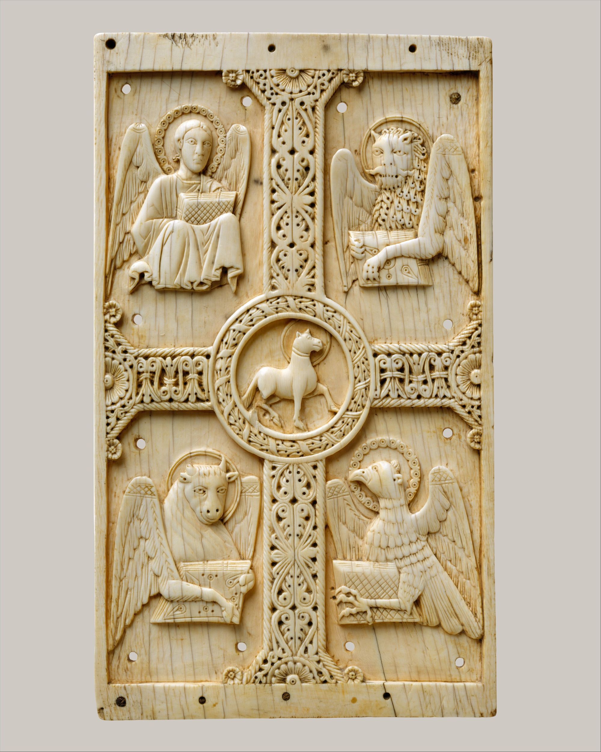 Plaque with Agnus Dei on a Cross between Emblems of the Four ...