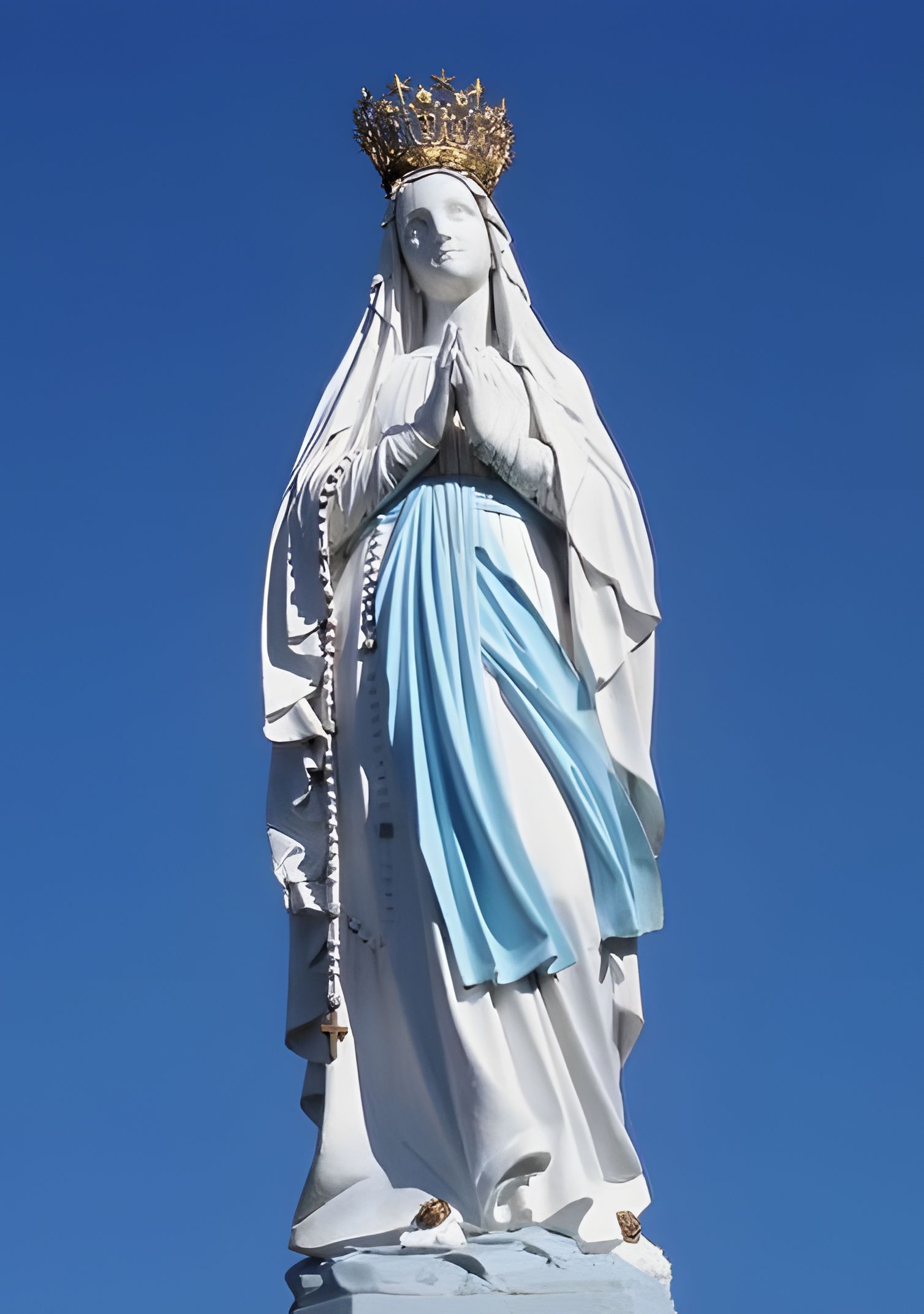 Statue of Our Lady at Lourdes (2019) - Catholic Stock Photo