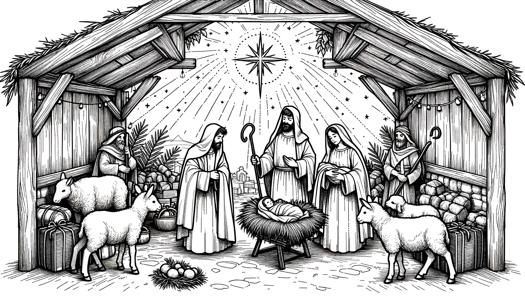 108 Nativity Scene Line Drawing Stock Photos, High-Res Pictures, and Images  - Getty Images