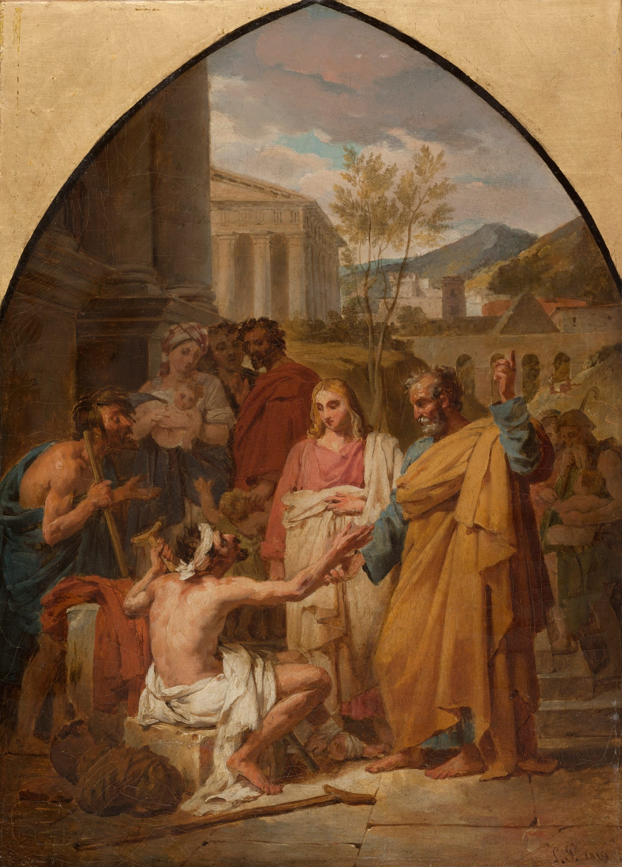 Saint Peter healing a lame man at the door of the Temple in Jerusalem ...