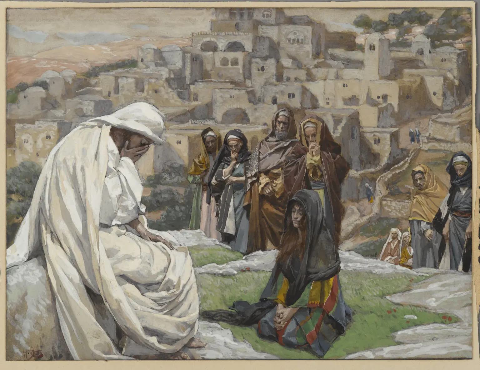 Jesus Wept (Jésus pleura) (1886–1896) by James Tissot, France - Public Domain Catholic Painting