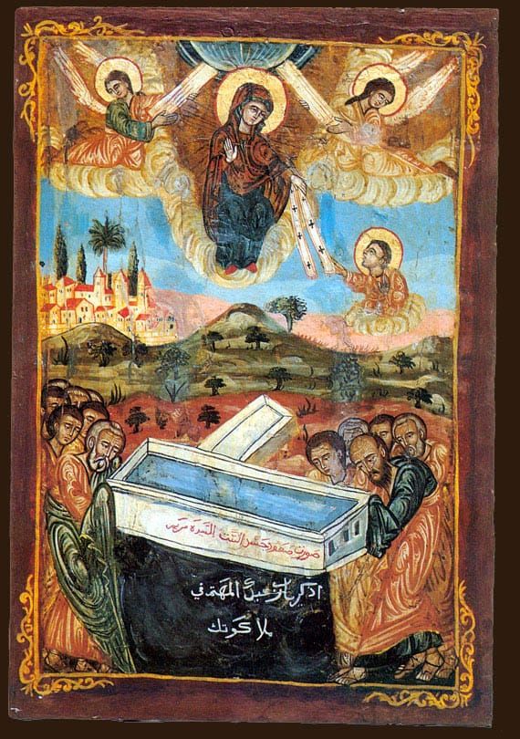 File:Coptic icon of the Dormition of Virgin Mary.jpg - Wikimedia Commons