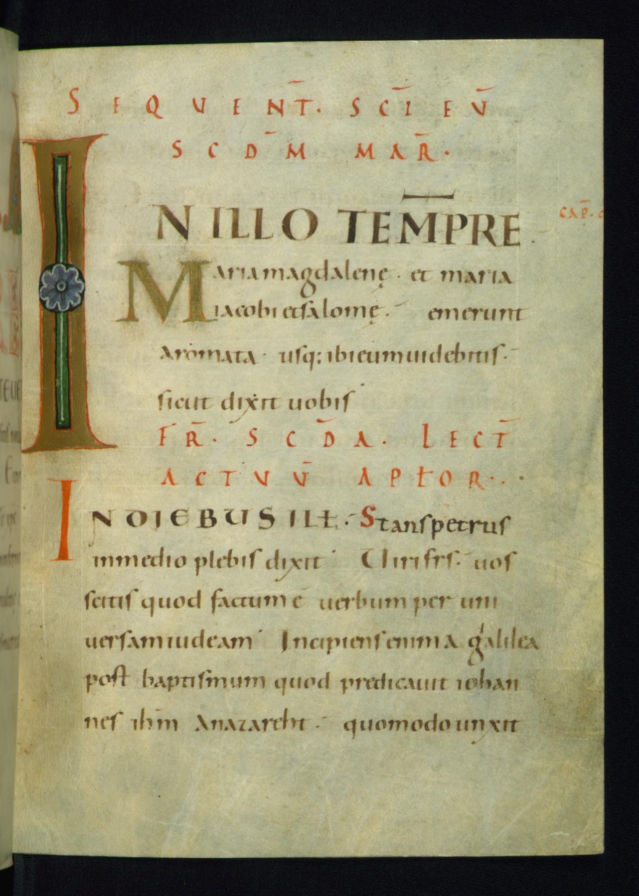 Initial I from Medieval German Lectionary (1000) - Public Domain Catholic Painting