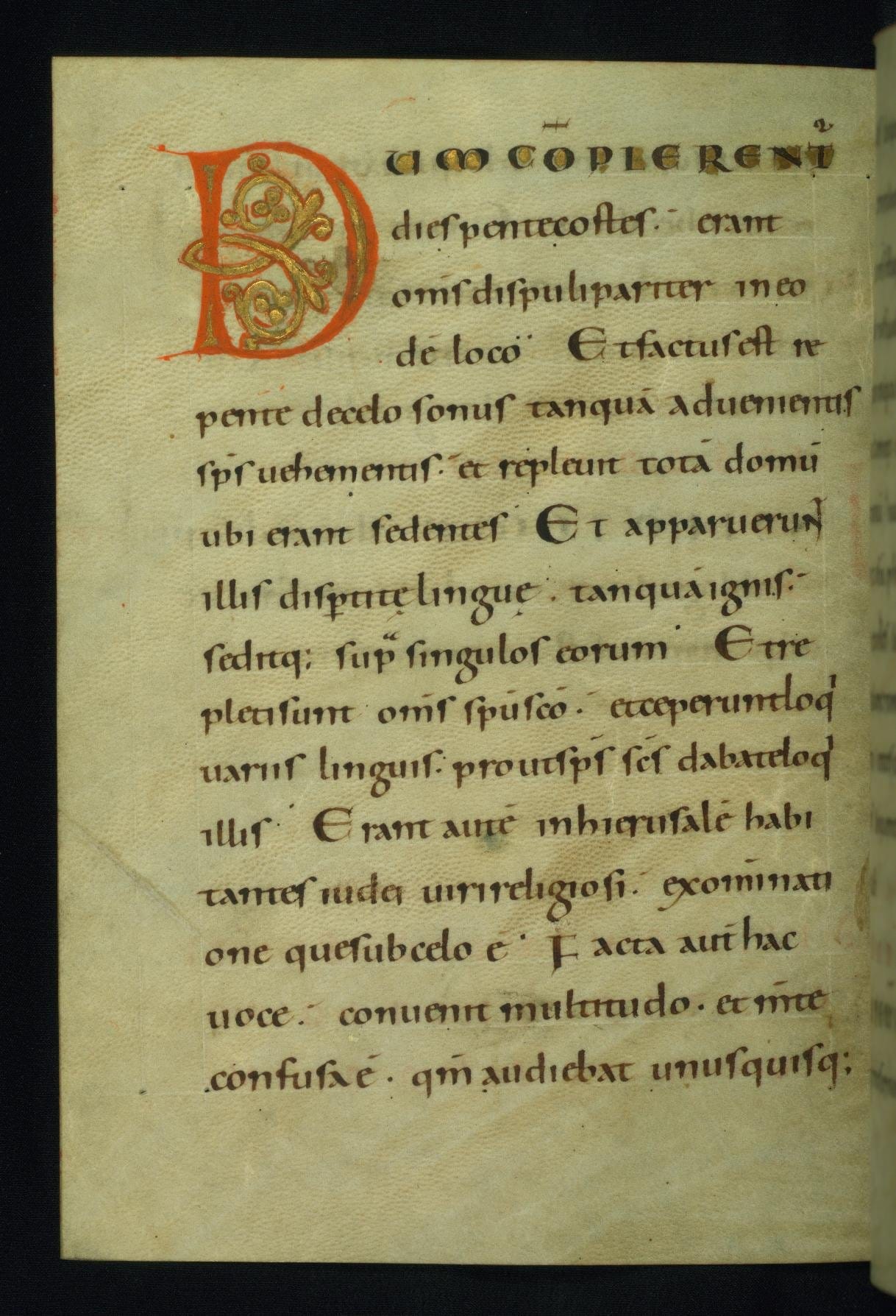 Initial D from Medieval German Lectionary (1000) - Public Domain Catholic Painting