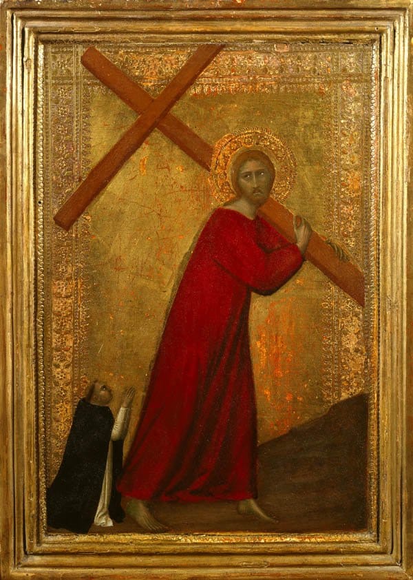 Christ Bearing the Cross, with a Dominican Friar by Circle of Simone Martini
