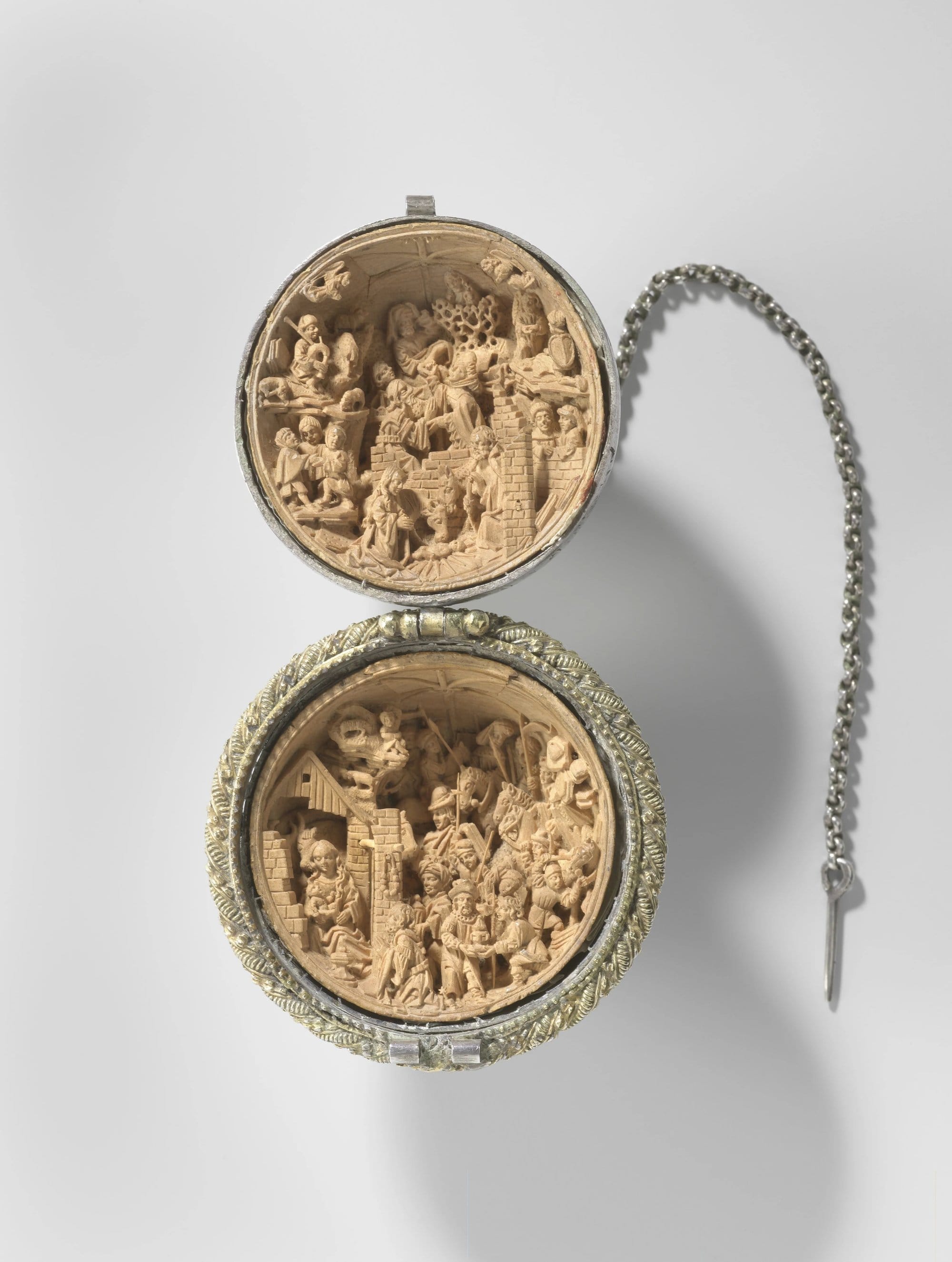 Prayer Nut with The Nativity and The Adoration of the Magi by workshop of Adam Dircksz