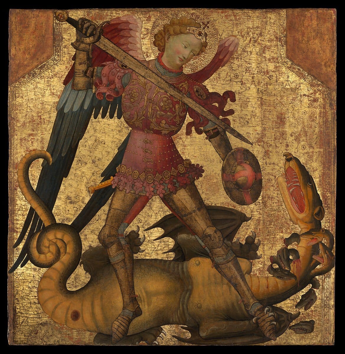 Saint Michael and the Dragon by Valencian Painter (attribution uncertain)