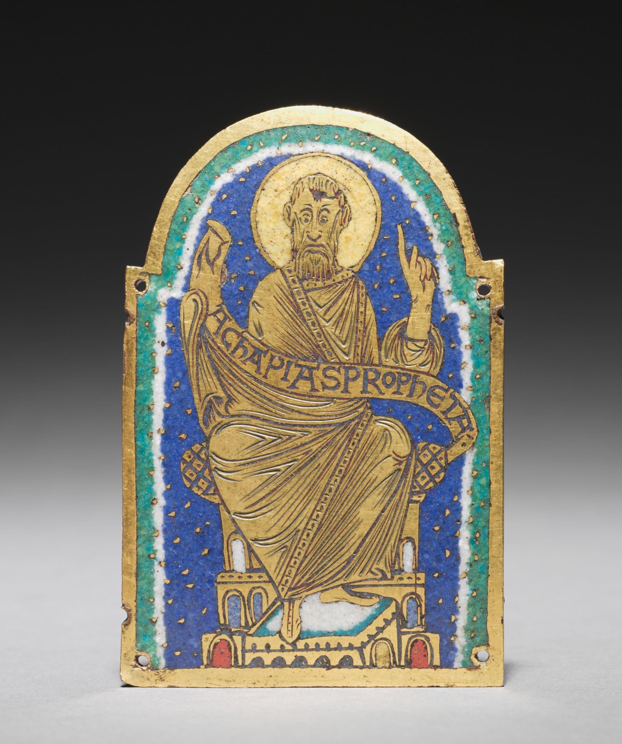 Plaque with Seated Prophet from a Reliquary Shrine: Achapias (Obadiah)