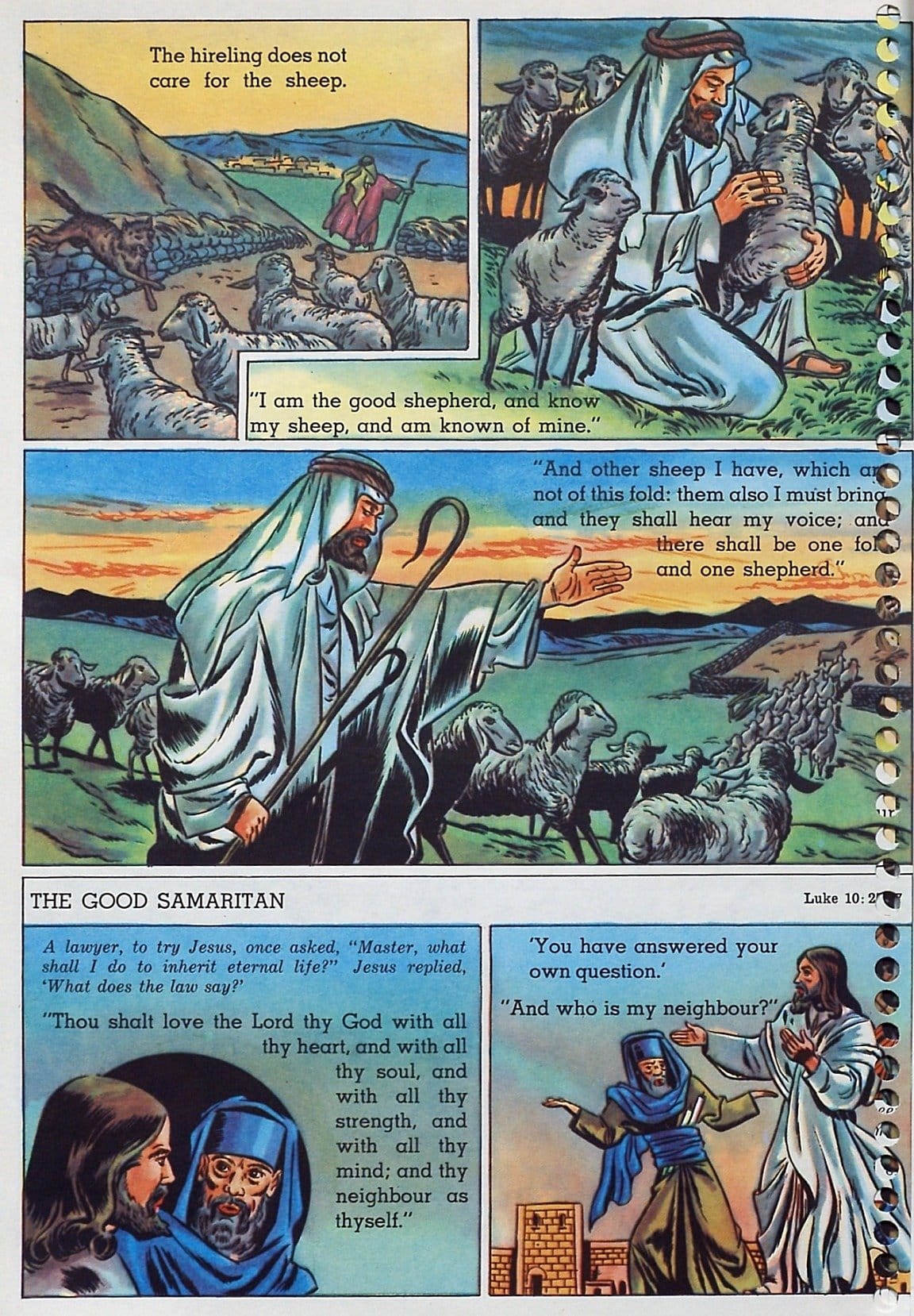 The Good Shepherd and His Other Sheep - panel from Parables Jesus Told (1947)