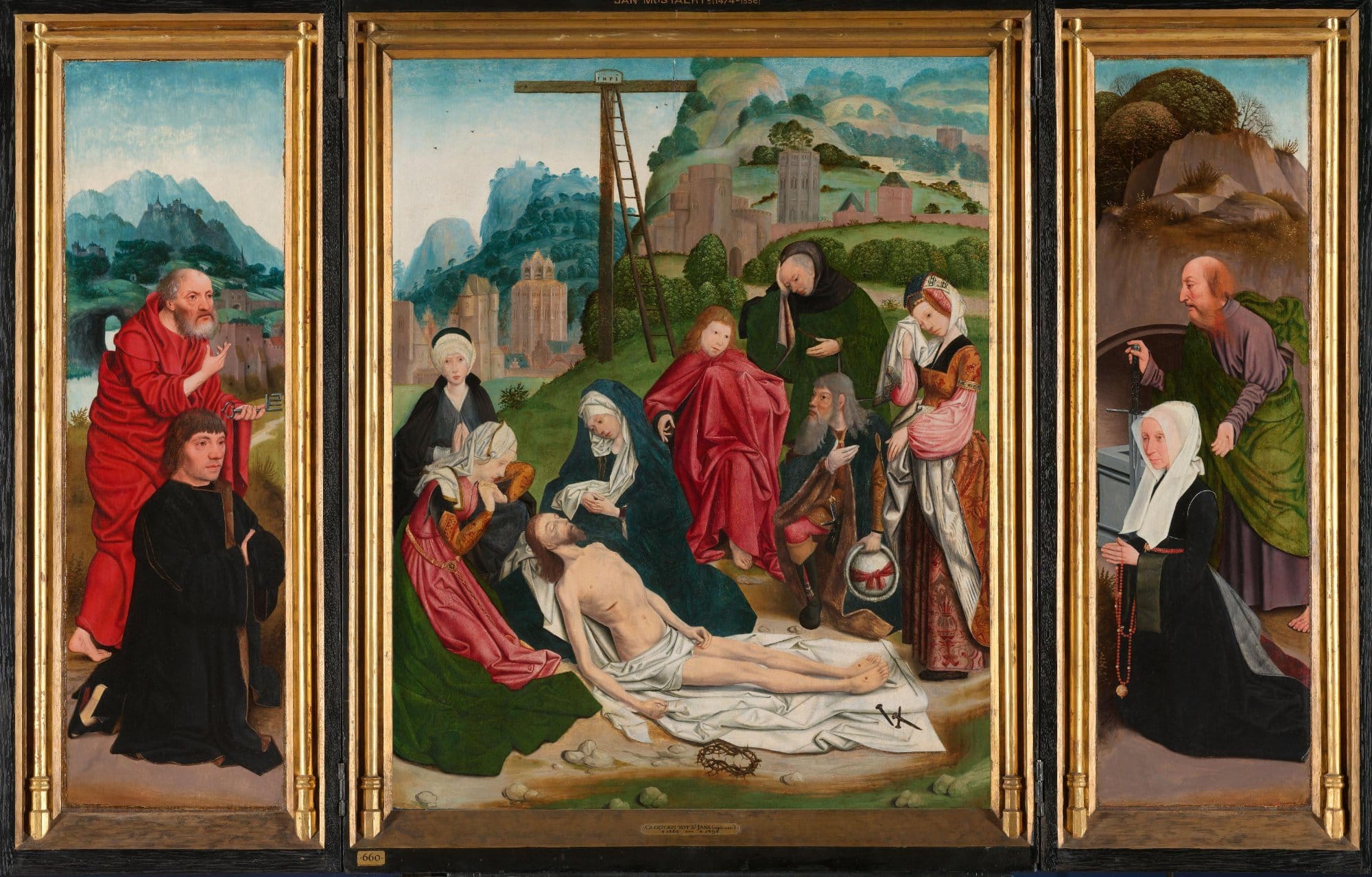 Triptych with the Lamentation by Jan Jansz Mostaert