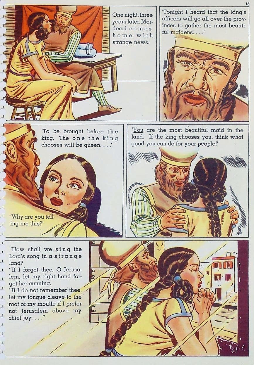Young Esther Remembers Jerusalem - panel from Life of Esther Visualized (1947)