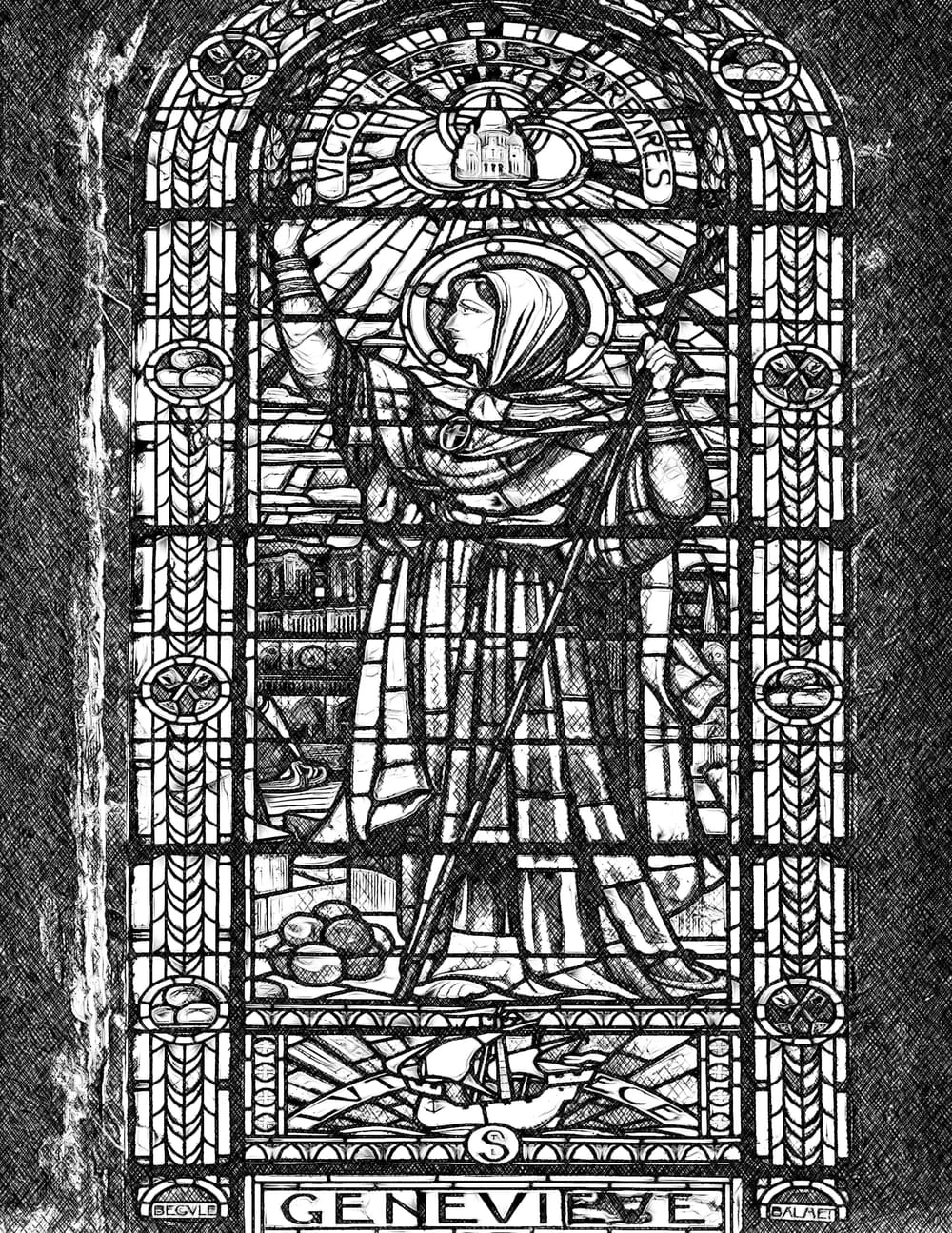 Saint Genevieve Catholic Coloring Page