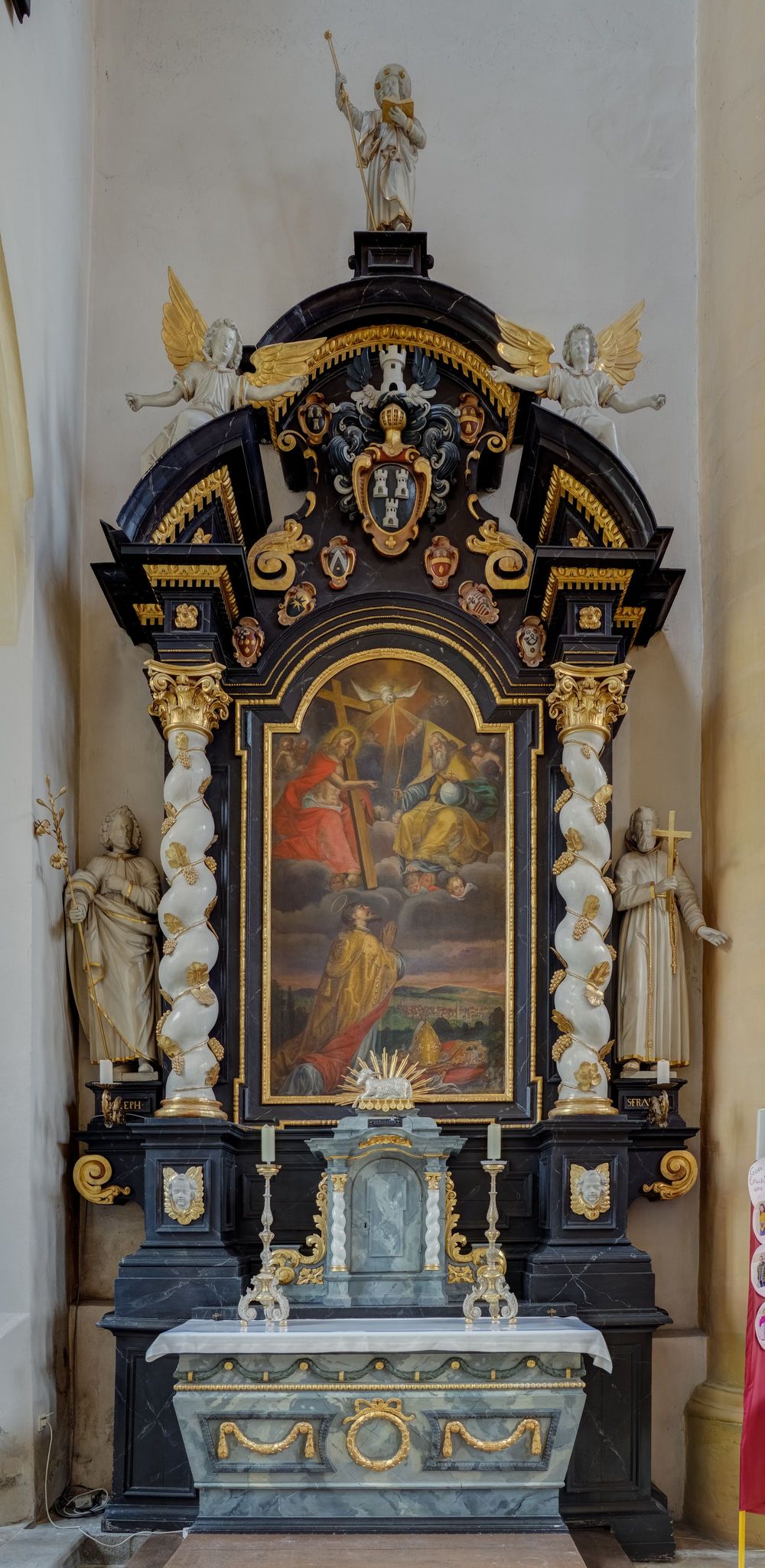 Side Altar in Saint Veit - Catholic Stock Photo