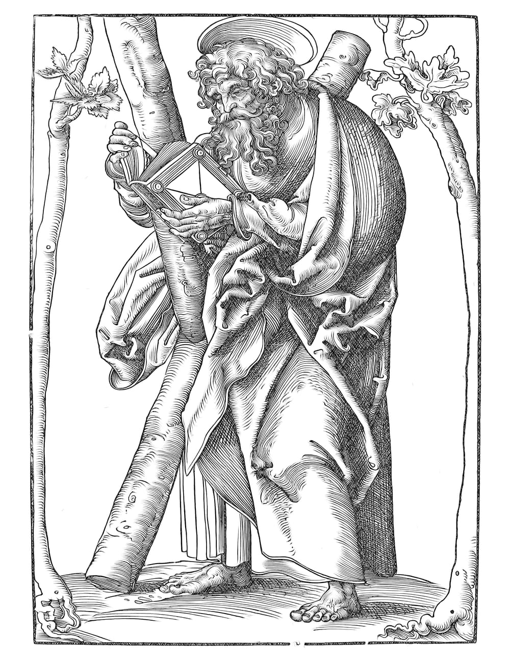 Saint Andrew the Apostle Catholic Coloring Page