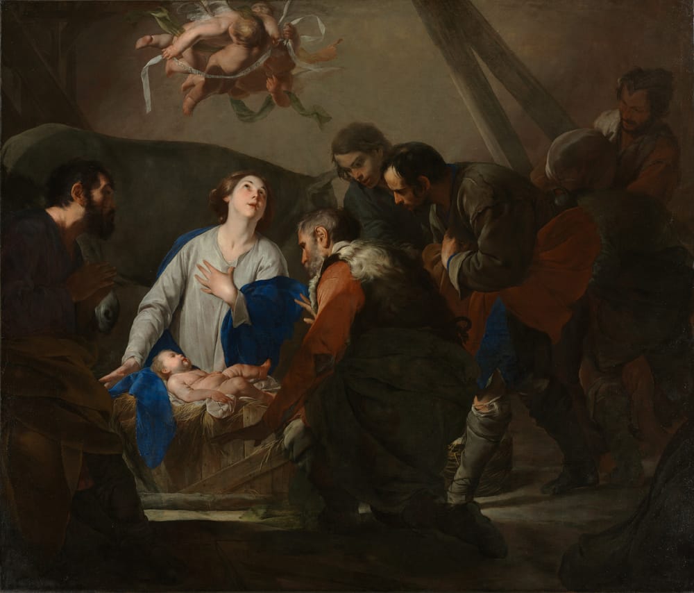 Adoration of the Shepherds (1650) by Bernardo Cavallino