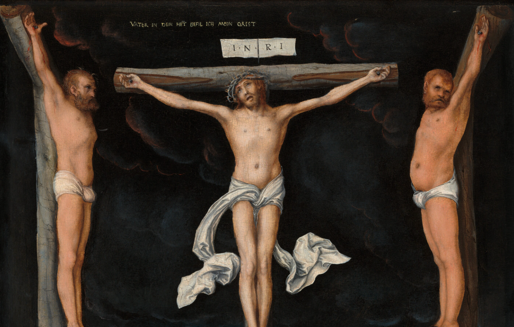 The Crucifixion with the Converted Centurion (1536) by Lucas Cranach the Elder