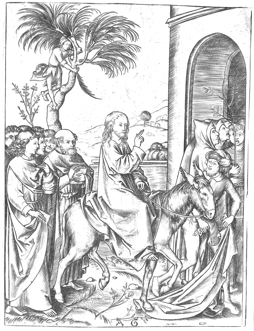 Christ Entry into Jerusalem (1475???1500) by Monogrammist AG - Bible ...