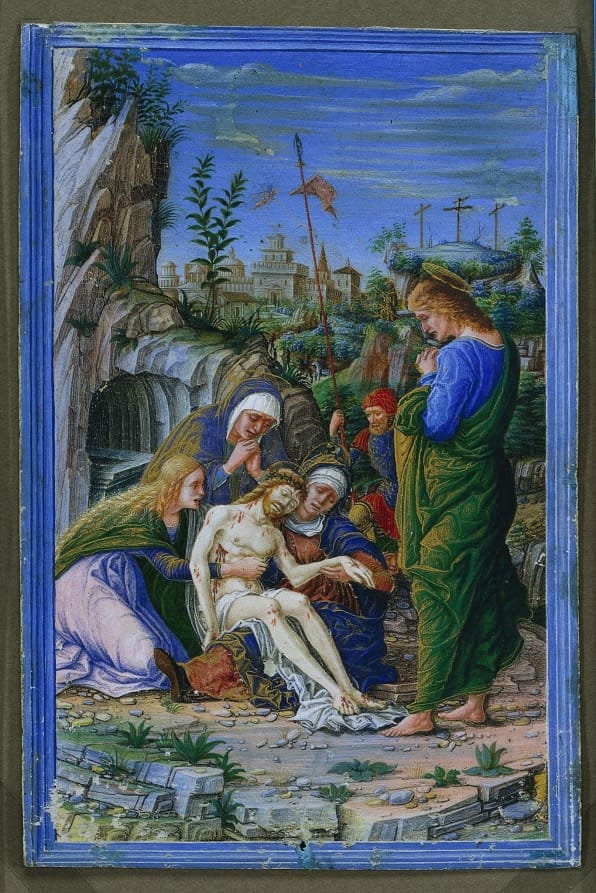 Single Leaf from a Book of Hours: Pieta (1475–1485, Italy) attributed to Francesco dai Libri