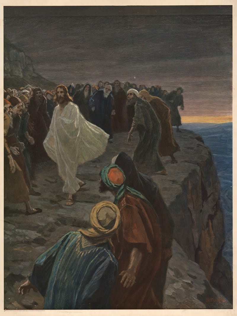 The cliff in Nazareth (1939) by Gebhard Fugel