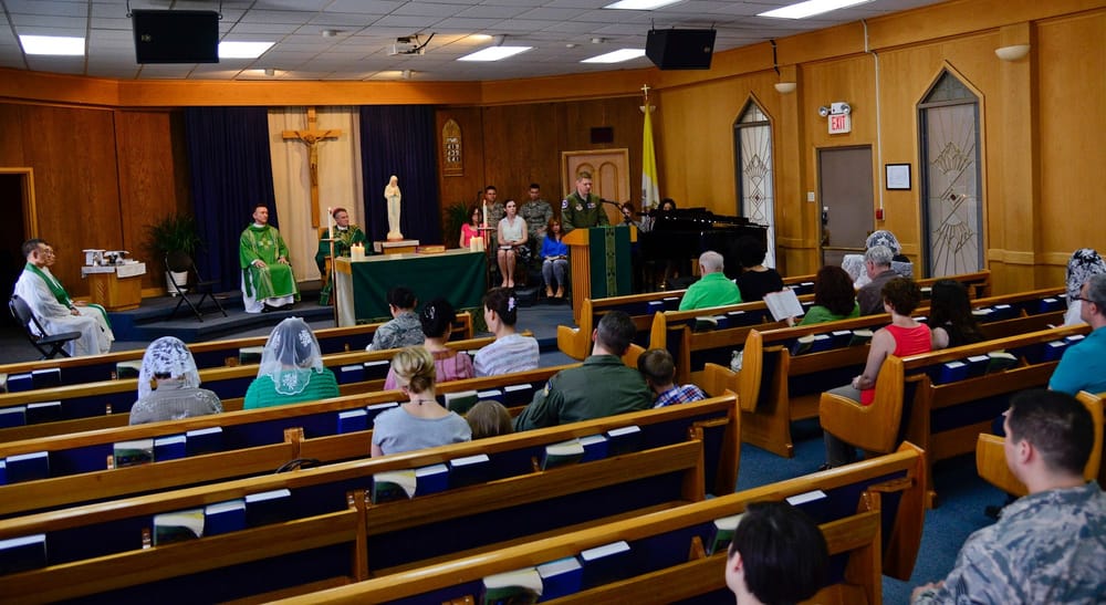 Team Osan Gathers for Mass with Archbishop Broglio (2015)