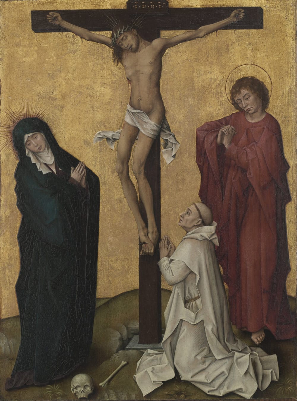 The Crucifixion with a Carthusian Monk (1460) by Rogier van der Weyden
