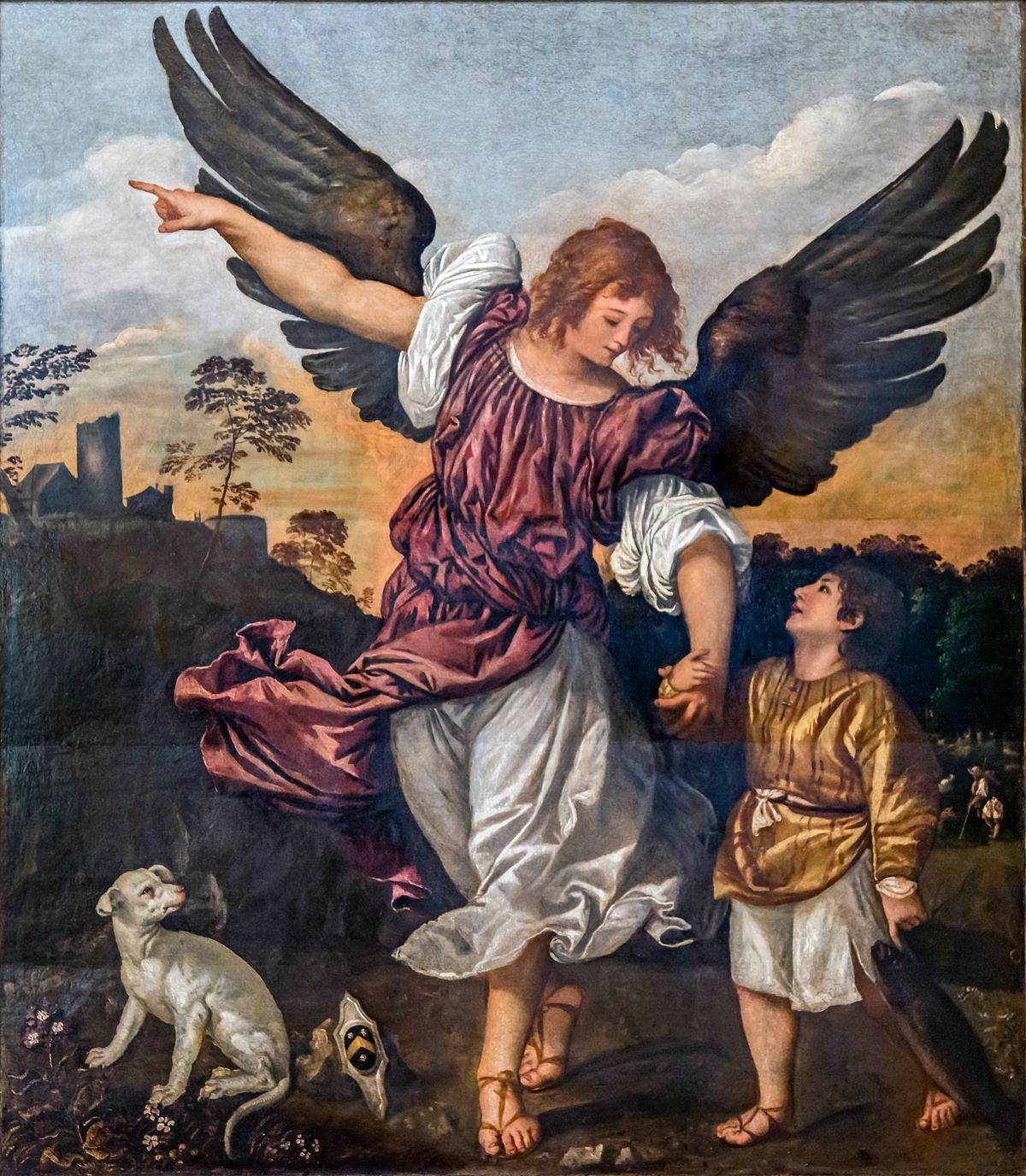 Raphael and Tobit by Titian - Public Domain Catholic Painting