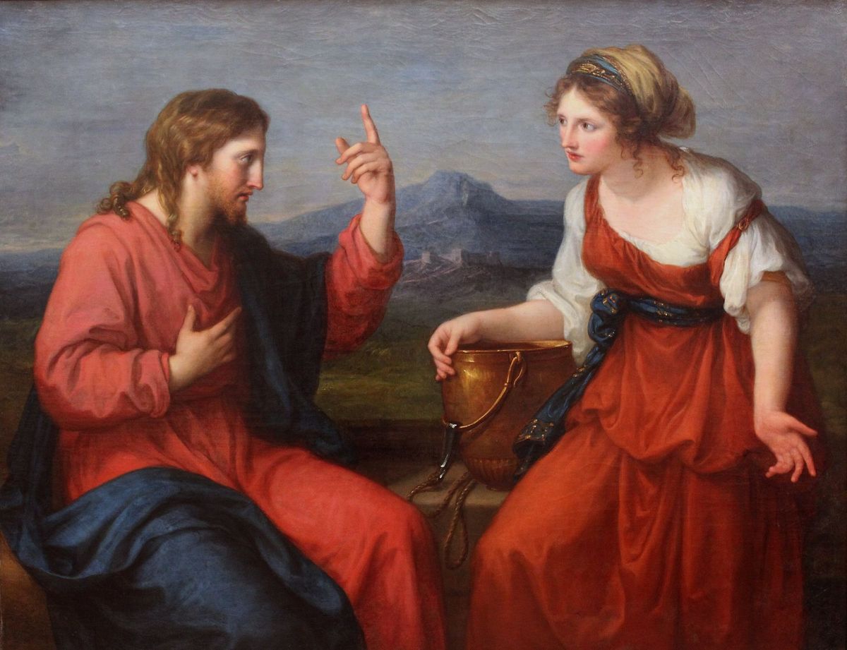 Jesus and the Samaritan Woman by Angelika Kauffman (1796) - Public Domain Bible Painting